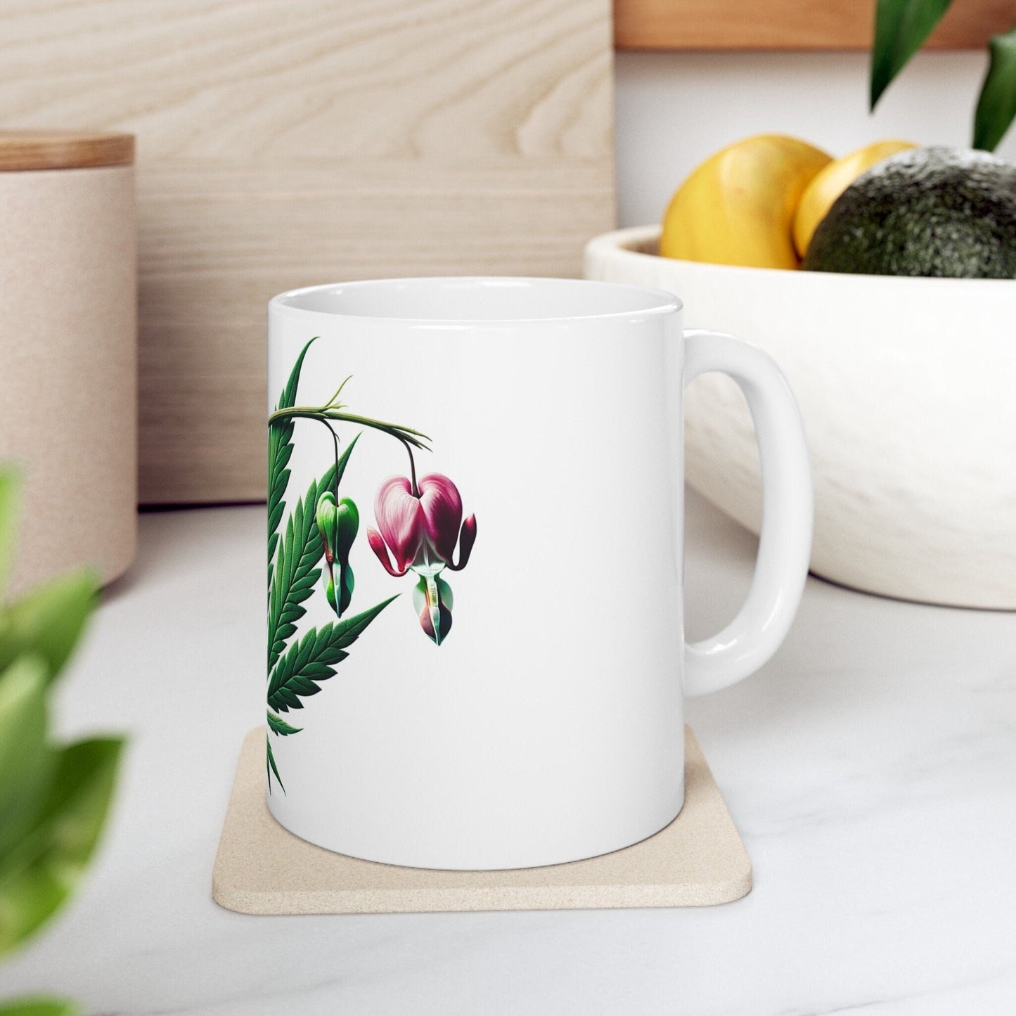 BLEEDING HEART Weed FLOWER - Weed Coffee Mugs (11oz) Perfect Gift for Smokers/ Marijuana Gift; Wake and Bake Mug - Cannabis Cup / Stoner Mug