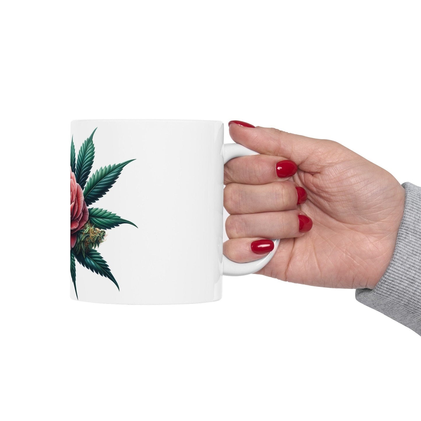CAMELLIA WEED FLOWER - Weed Coffee Mugs (11oz) Perfect Gift for Smokers/ Marijuana Gift; Wake and Bake Mug - Cannabis Cup / Stoner Mug
