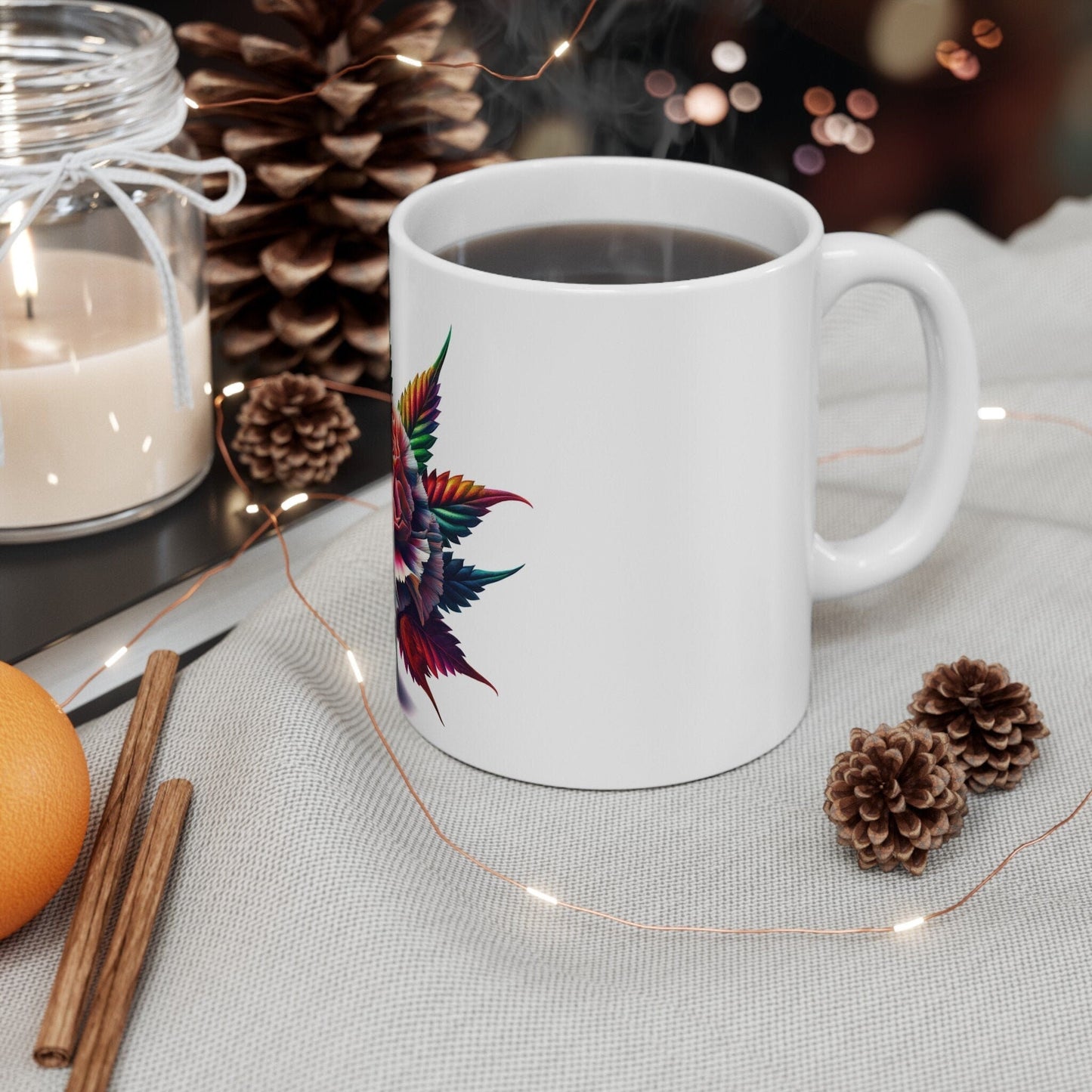 CARNATION WEED FLOWER - Weed Coffee Mugs (11oz) Perfect Gift for Smokers/ Marijuana Gift; Wake and Bake Mug - Cannabis Cup / Stoner Mug
