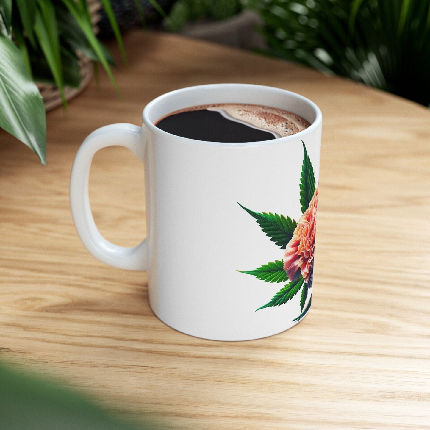 CARNATION WEED FLOWER - Weed Coffee Mugs (11oz) Perfect Gift for Smokers/ Marijuana Gift; Wake and Bake Mug - Cannabis Cup / Stoner Mug
