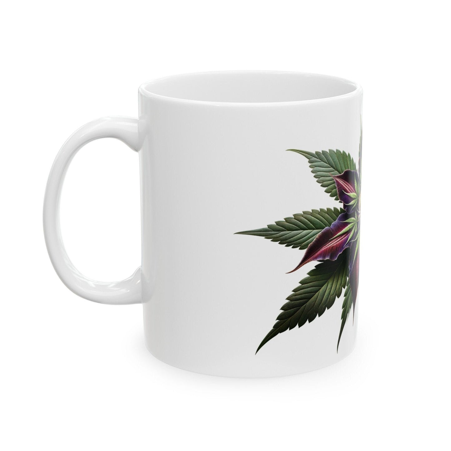 CLEMATIS WEED FLOWER - Weed Coffee Mugs (11oz) Perfect Gift for Smokers/ Marijuana Gift; Wake and Bake Mug - Cannabis Cup / Stoner Mug