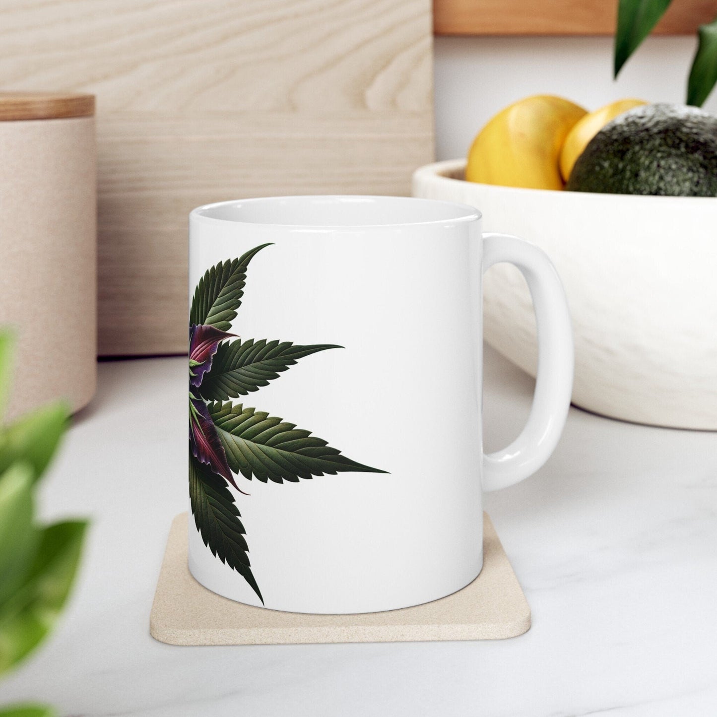 CLEMATIS WEED FLOWER - Weed Coffee Mugs (11oz) Perfect Gift for Smokers/ Marijuana Gift; Wake and Bake Mug - Cannabis Cup / Stoner Mug