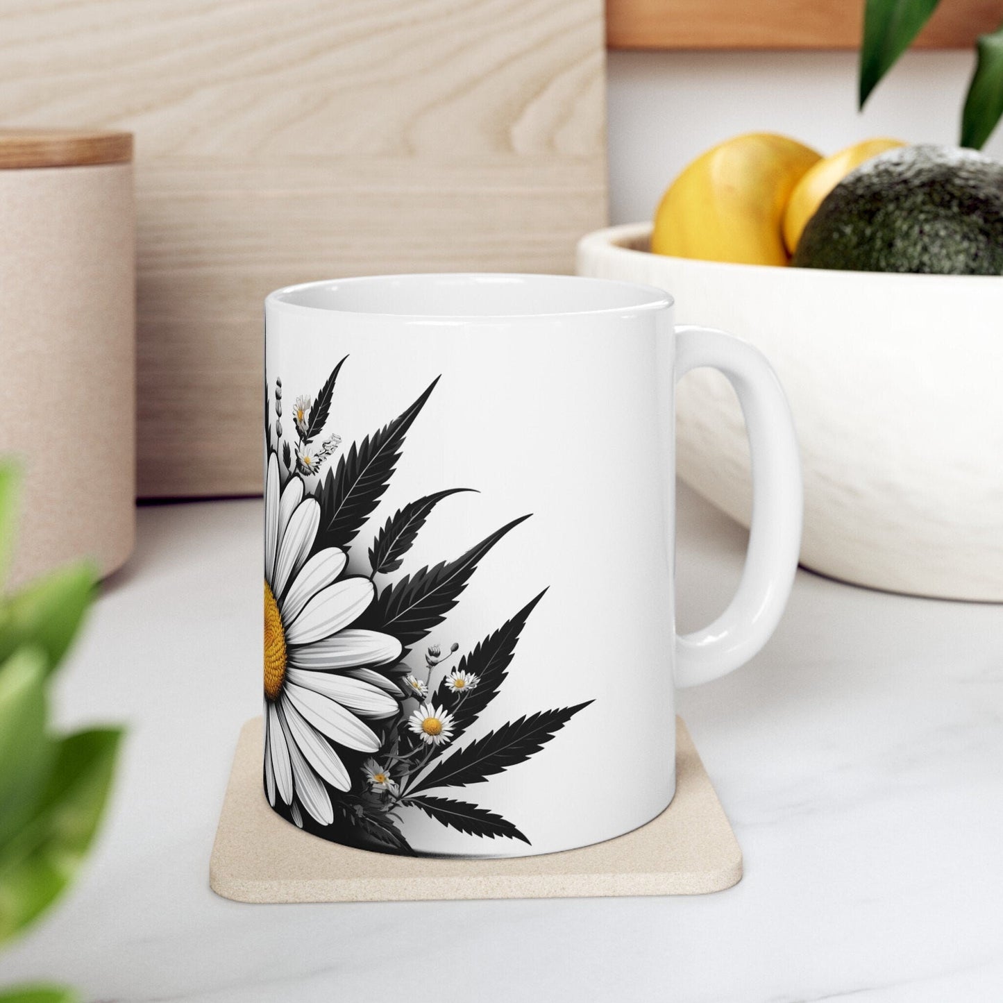 CHAMOMILE WEED FLOWER - Weed Coffee Mugs (11oz) Perfect Gift for Smokers/ Marijuana Gift; Wake and Bake Mug - Cannabis Cup / Stoner Mug