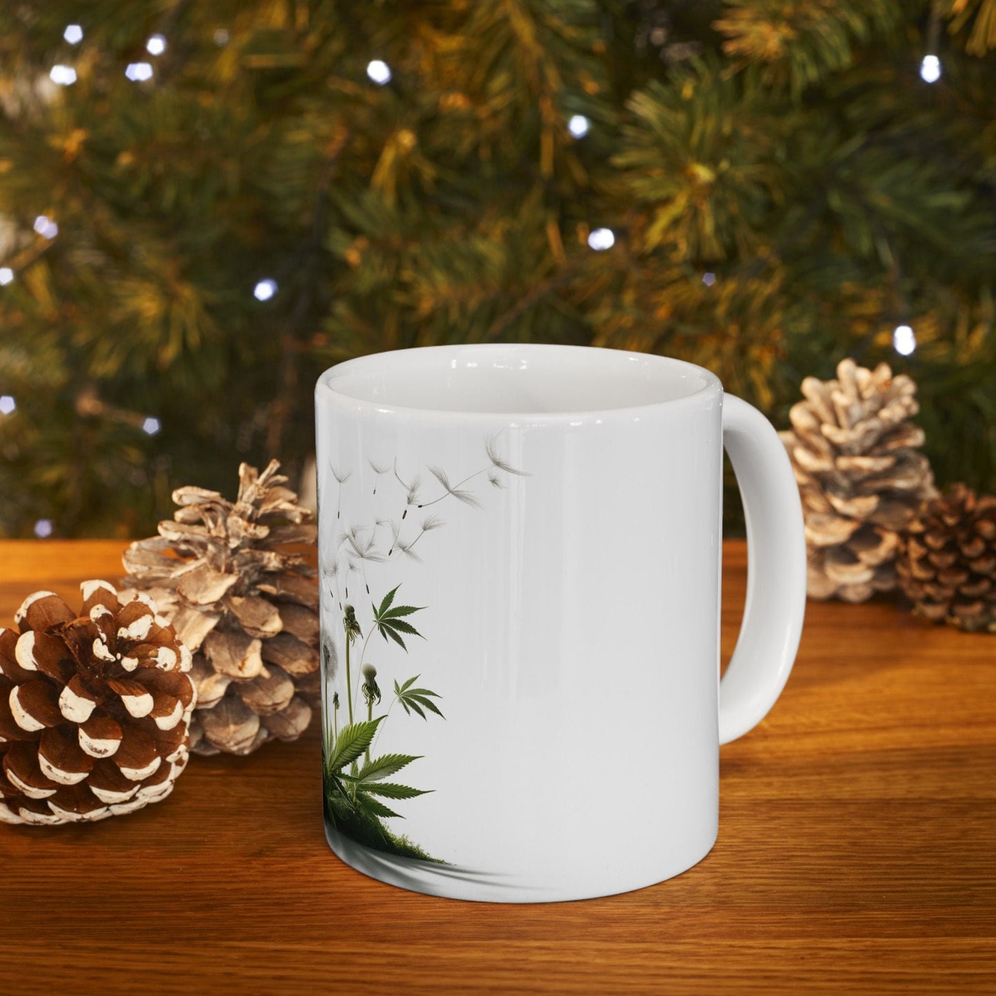 DANDELION WEED FLOWER - Weed Coffee Mugs (11oz) Perfect Gift for Smokers/ Marijuana Gift; Wake and Bake Mug - Cannabis Cup / Stoner Mug