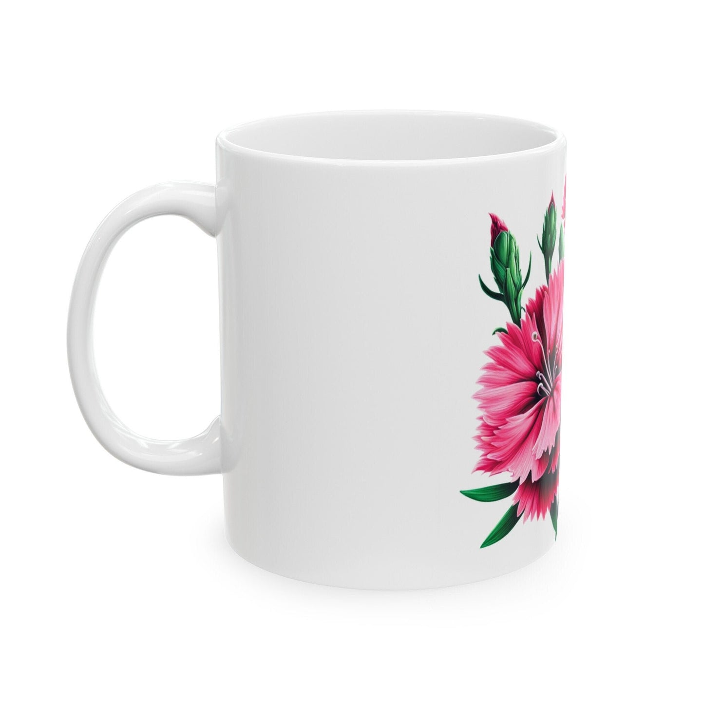 DIANTHUS WEED FLOWER - Weed Coffee Mugs (11oz) Perfect Gift for Smokers/ Marijuana Gift; Wake and Bake Mug - Cannabis Cup / Stoner Mug