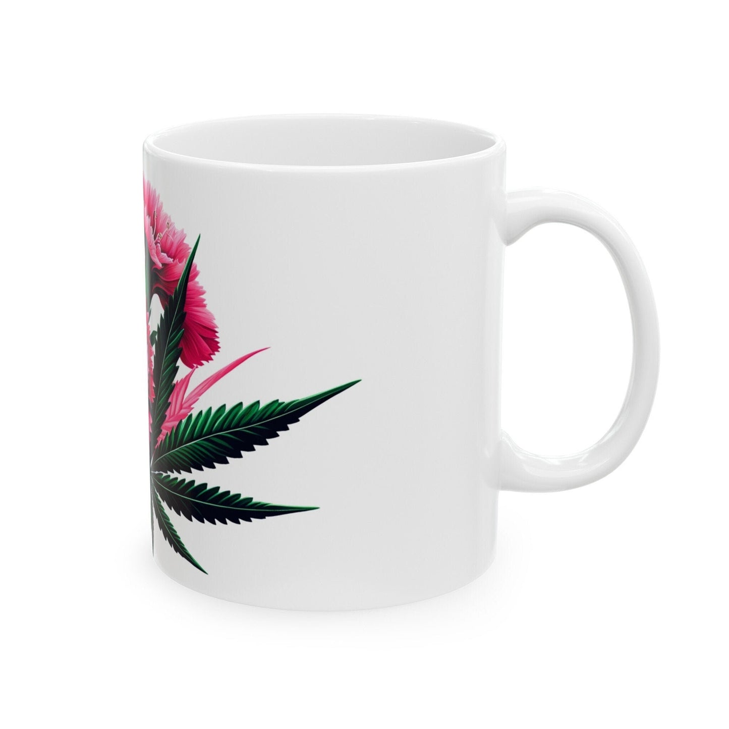 DIANTHUS WEED FLOWER - Weed Coffee Mugs (11oz) Perfect Gift for Smokers/ Marijuana Gift; Wake and Bake Mug - Cannabis Cup / Stoner Mug