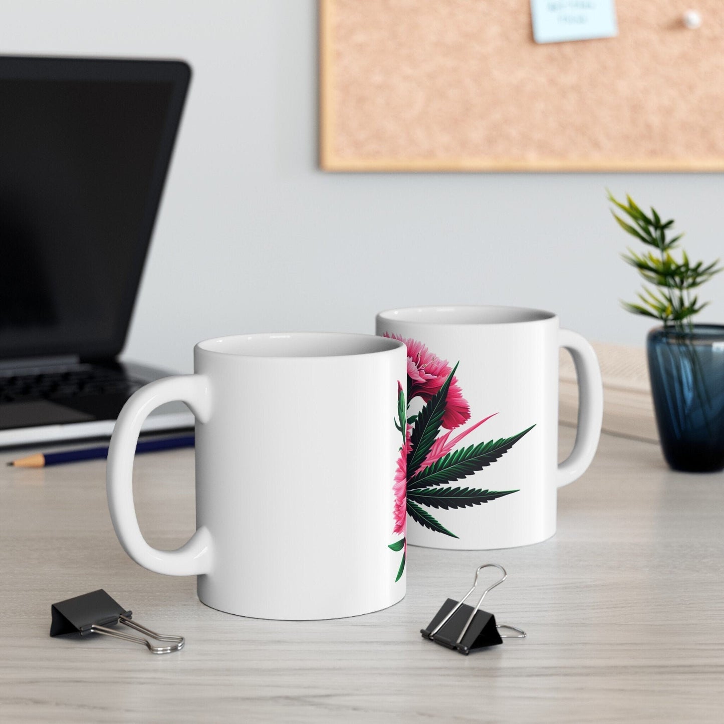 DIANTHUS WEED FLOWER - Weed Coffee Mugs (11oz) Perfect Gift for Smokers/ Marijuana Gift; Wake and Bake Mug - Cannabis Cup / Stoner Mug
