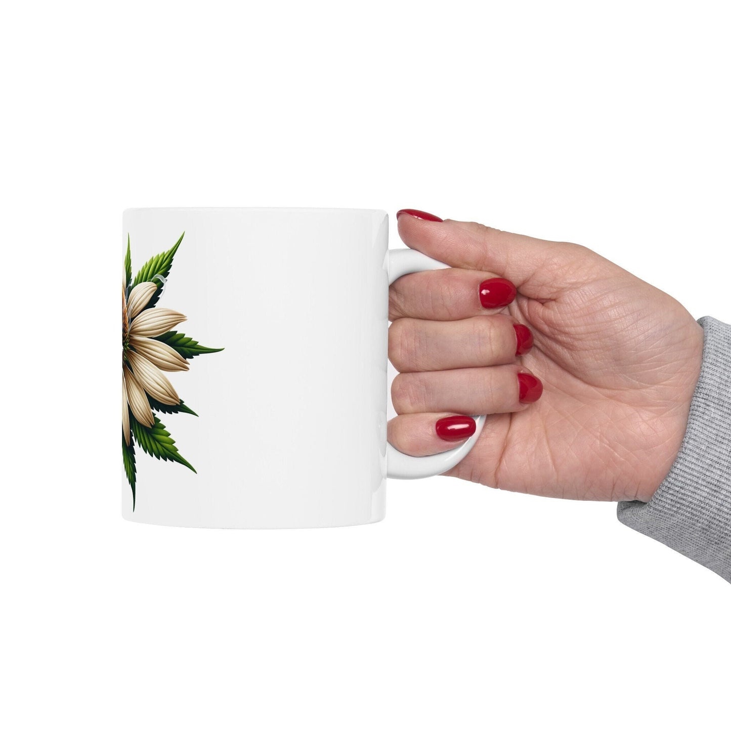 ECHINACEA WEED FLOWER - Weed Coffee Mugs (11oz) Perfect Gift for Smokers/ Marijuana Gift; Wake and Bake Mug - Cannabis Cup / Stoner Mug