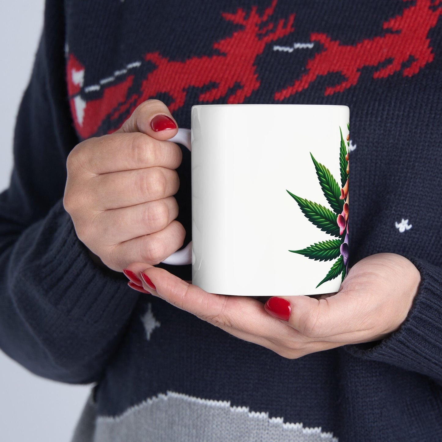 FOXGLOVE WEED FLOWER - Weed Coffee Mugs (11oz) Perfect Gift for Smokers/ Marijuana Gift; Wake and Bake Mug - Cannabis Cup / Stoner Mug