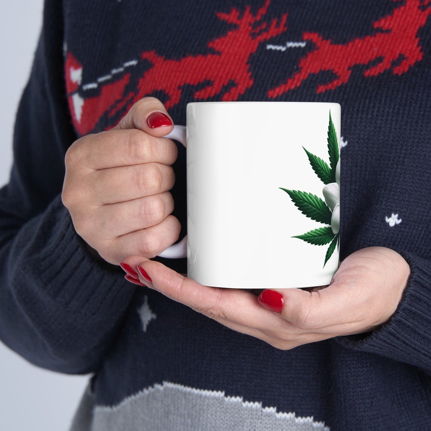 GARDENIA WEED FLOWER - Weed Coffee Mugs (11oz) Perfect Gift for Smokers/ Marijuana Gift; Wake and Bake Mug - Cannabis Cup / Stoner Mug