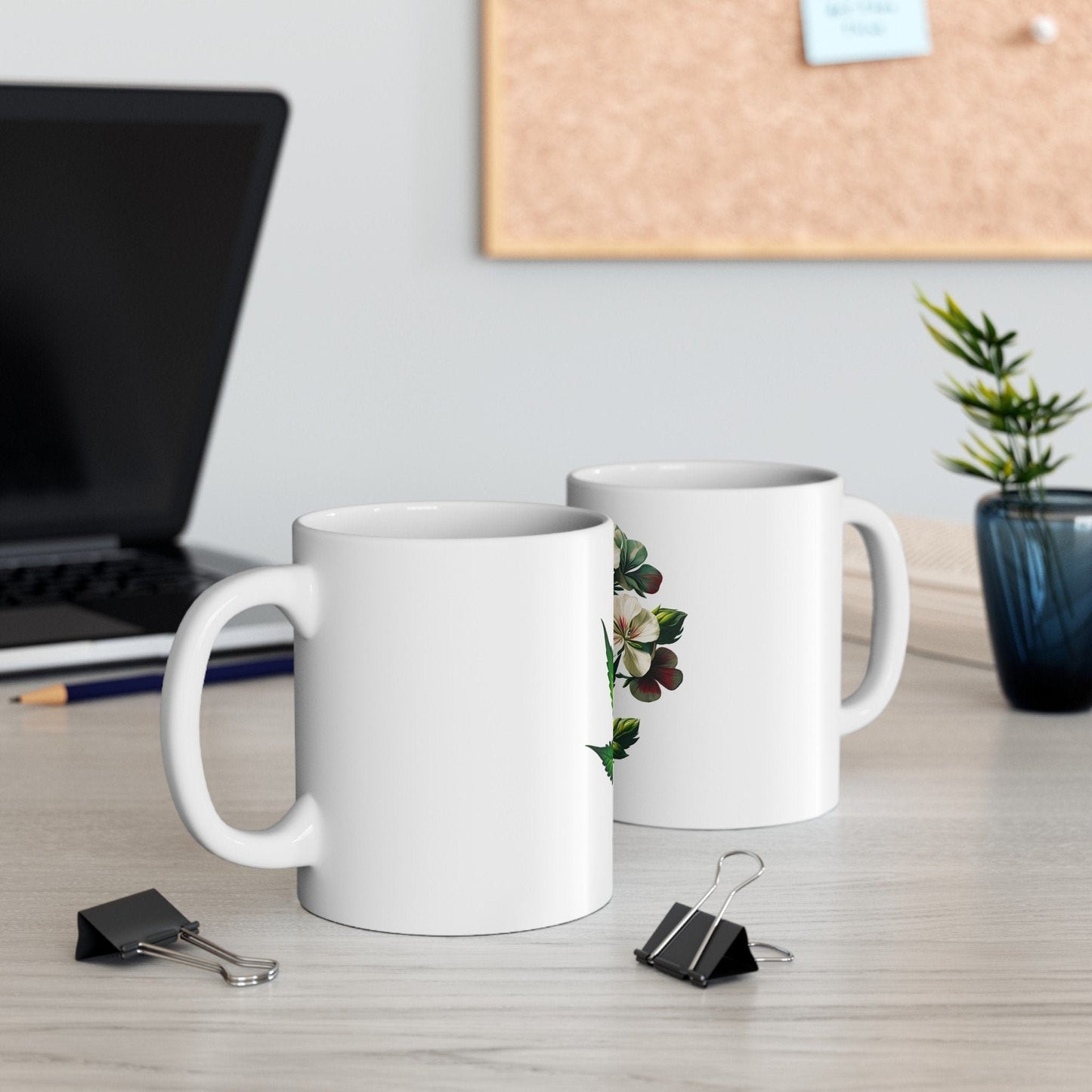 GERANIUM WEED FLOWER - Weed Coffee Mugs (11oz) Perfect Gift for Smokers/ Marijuana Gift; Wake and Bake Mug - Cannabis Cup / Stoner Mug