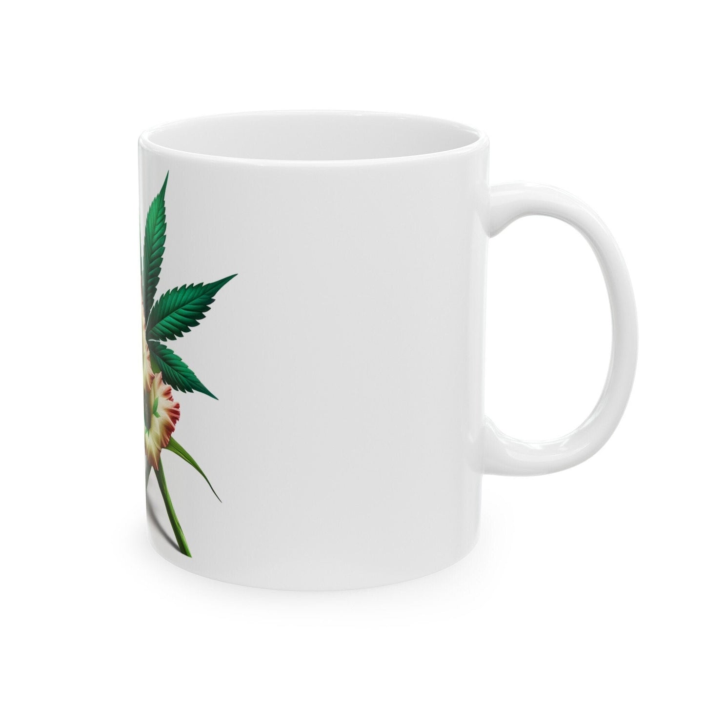 GLADIOLUS WEED FLOWER - Weed Coffee Mugs (11oz) Perfect Gift for Smokers/ Marijuana Gift; Wake and Bake Mug - Cannabis Cup / Stoner Mug