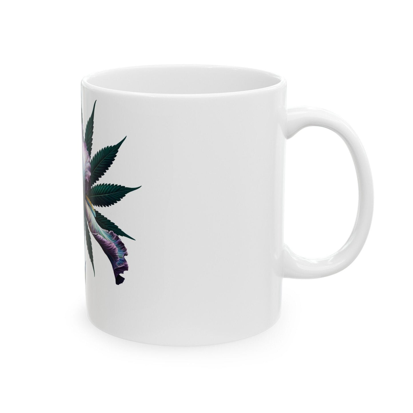IRIS WEED FLOWER - Weed Coffee Mugs (11oz) Perfect Gift for Smokers/ Marijuana Gift; Wake and Bake Mug - Cannabis Cup / Stoner Mug