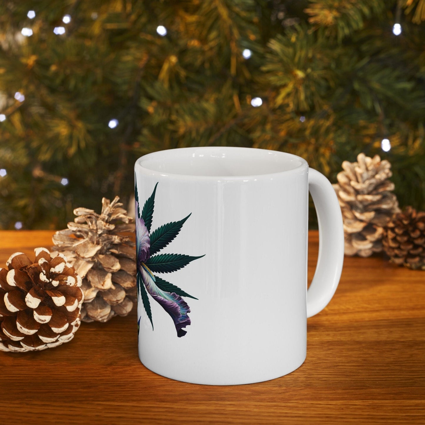 IRIS WEED FLOWER - Weed Coffee Mugs (11oz) Perfect Gift for Smokers/ Marijuana Gift; Wake and Bake Mug - Cannabis Cup / Stoner Mug