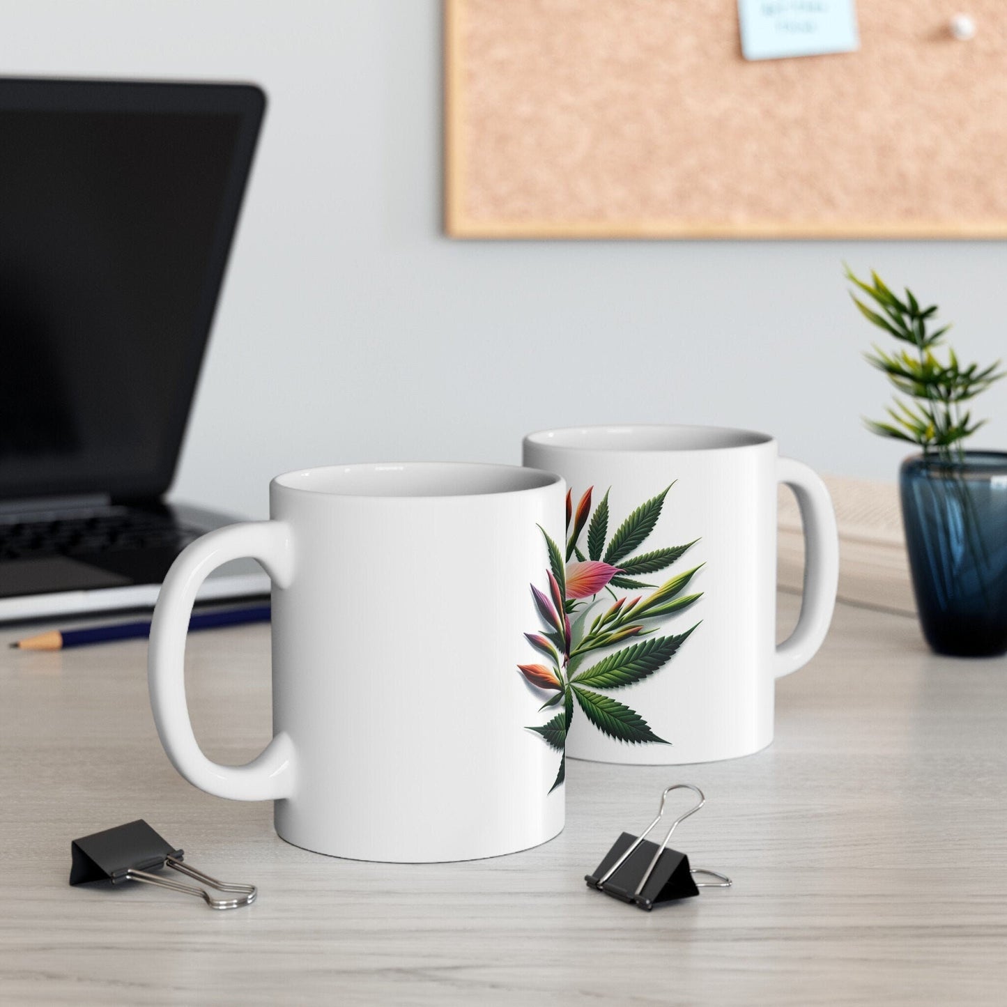 IXIA WEED FLOWER - Weed Coffee Mugs (11oz) Perfect Gift for Smokers/ Marijuana Gift; Wake and Bake Mug - Cannabis Cup / Stoner Mug