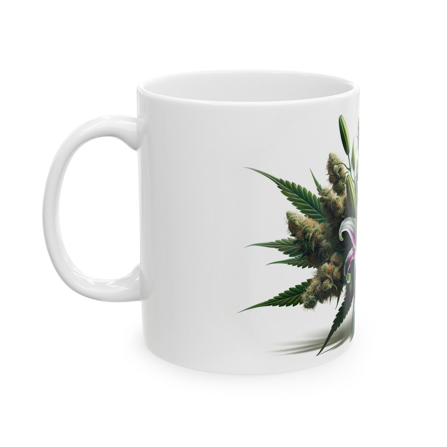LILY WEED FLOWER - Weed Coffee Mugs (11oz) Perfect Gift for Smokers/ Marijuana Gift; Wake and Bake Mug - Cannabis Cup / Stoner Mug