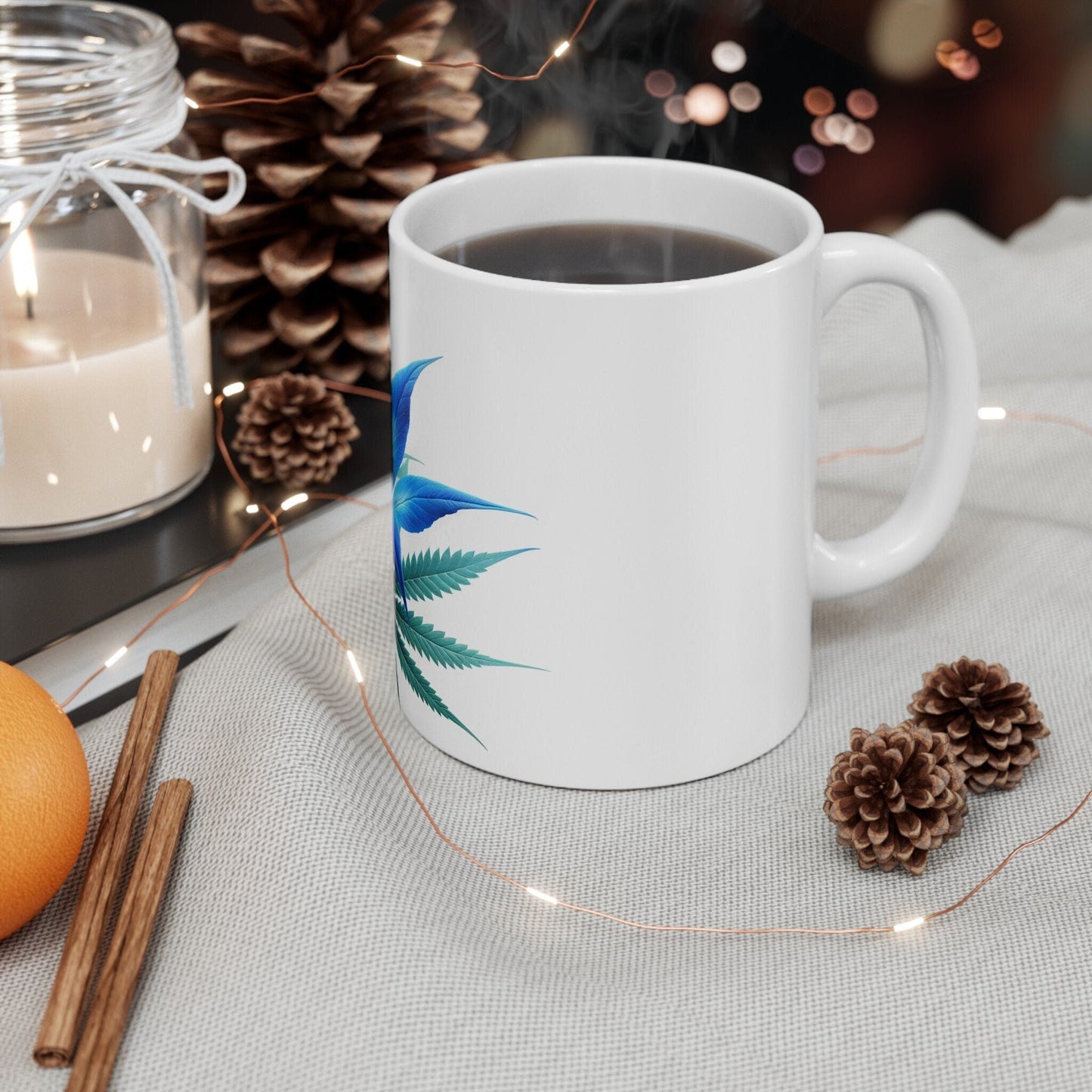 LOBELIA WEED FLOWER - Weed Coffee Mugs (11oz) Perfect Gift for Smokers/ Marijuana Gift; Wake and Bake Mug - Cannabis Cup / Stoner Mug