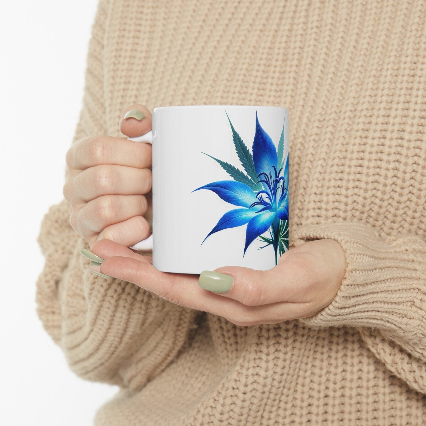 LOBELIA WEED FLOWER - Weed Coffee Mugs (11oz) Perfect Gift for Smokers/ Marijuana Gift; Wake and Bake Mug - Cannabis Cup / Stoner Mug