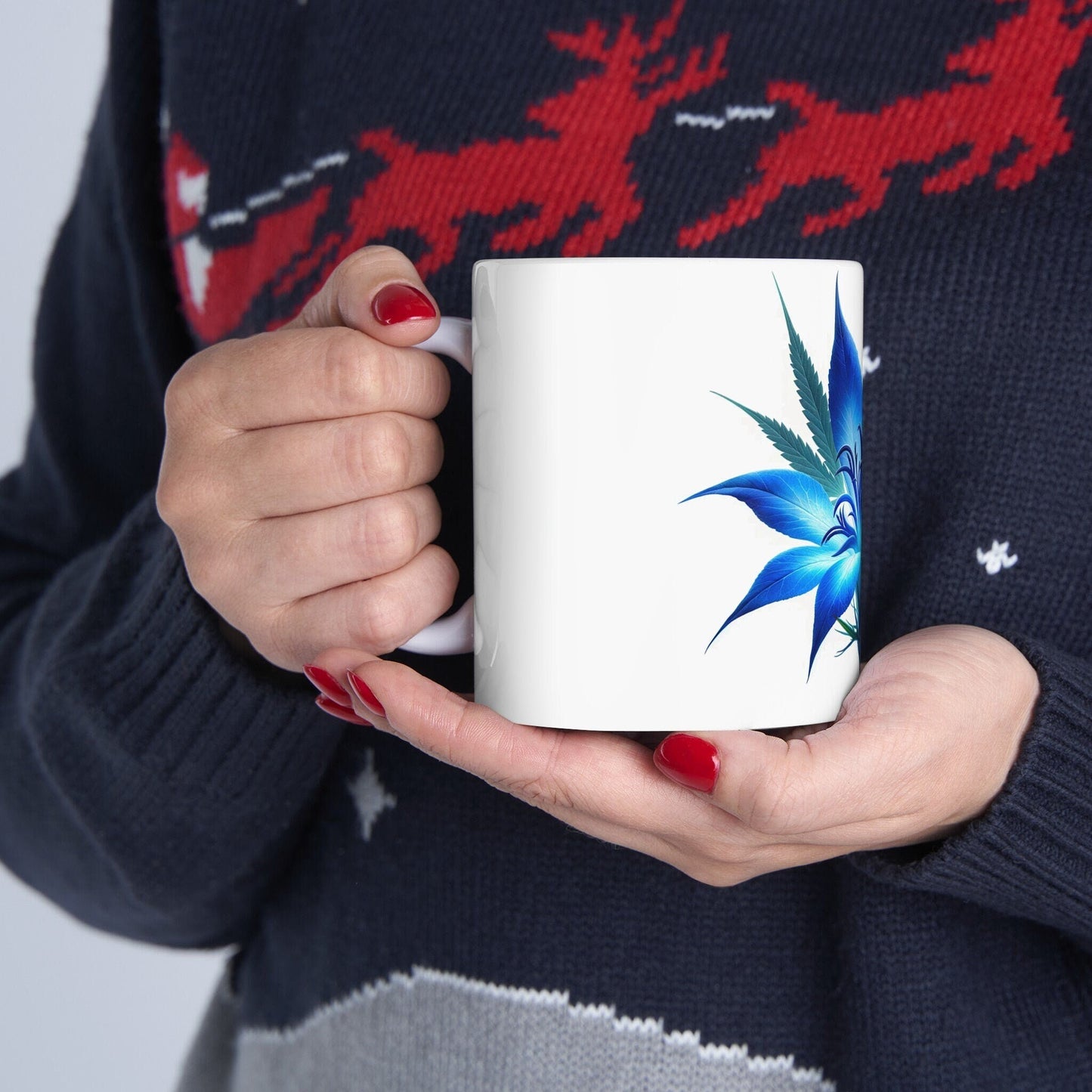 LOBELIA WEED FLOWER - Weed Coffee Mugs (11oz) Perfect Gift for Smokers/ Marijuana Gift; Wake and Bake Mug - Cannabis Cup / Stoner Mug