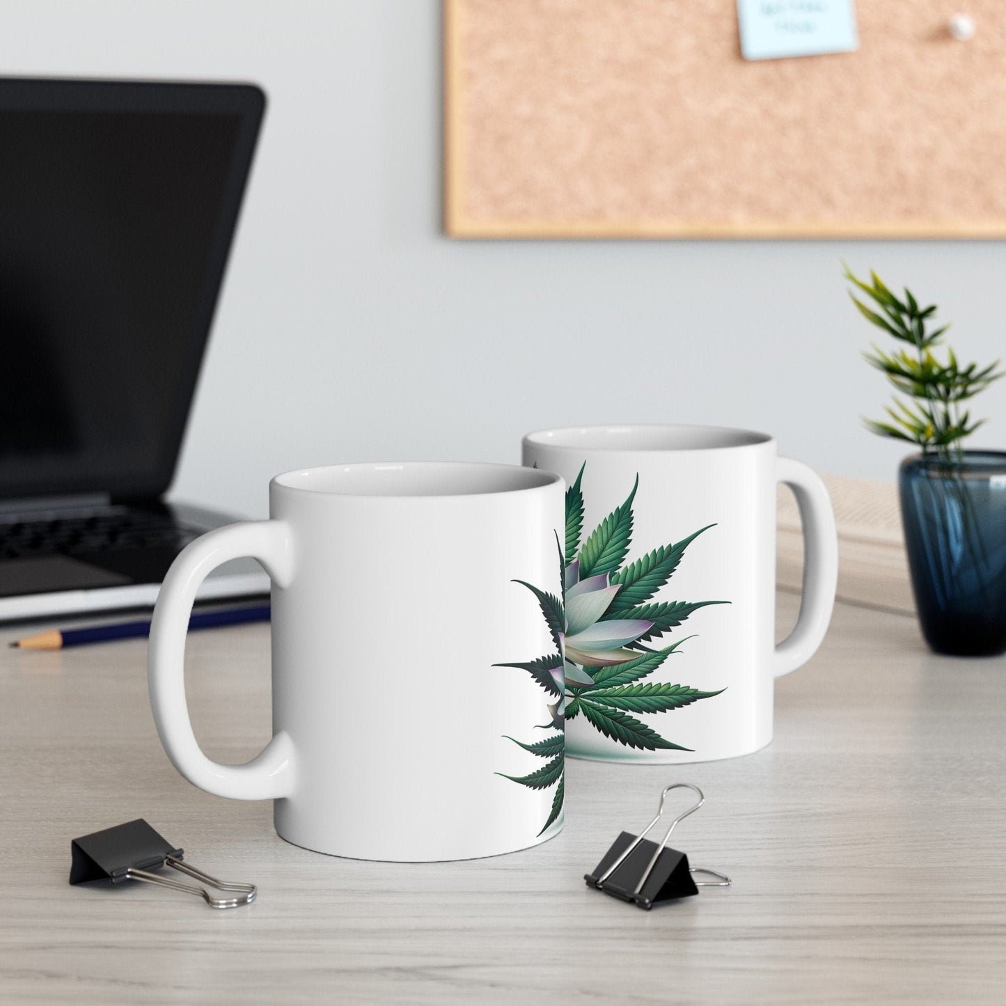 LOTUS WEED FLOWER - Weed Coffee Mugs (11oz) Perfect Gift for Smokers/ Marijuana Gift; Wake and Bake Mug - Cannabis Cup / Stoner Mug