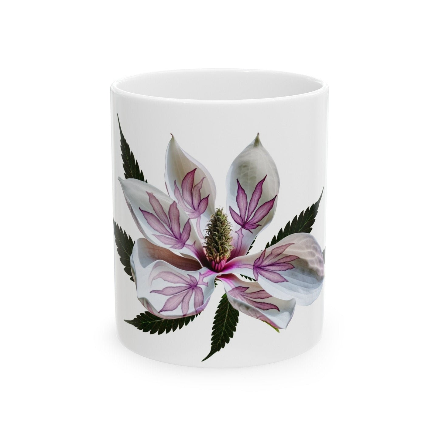 MAGNOLIA WEED FLOWER - Weed Coffee Mugs (11oz) Perfect Gift for Smokers/ Marijuana Gift; Wake and Bake Mug - Cannabis Cup / Stoner Mug