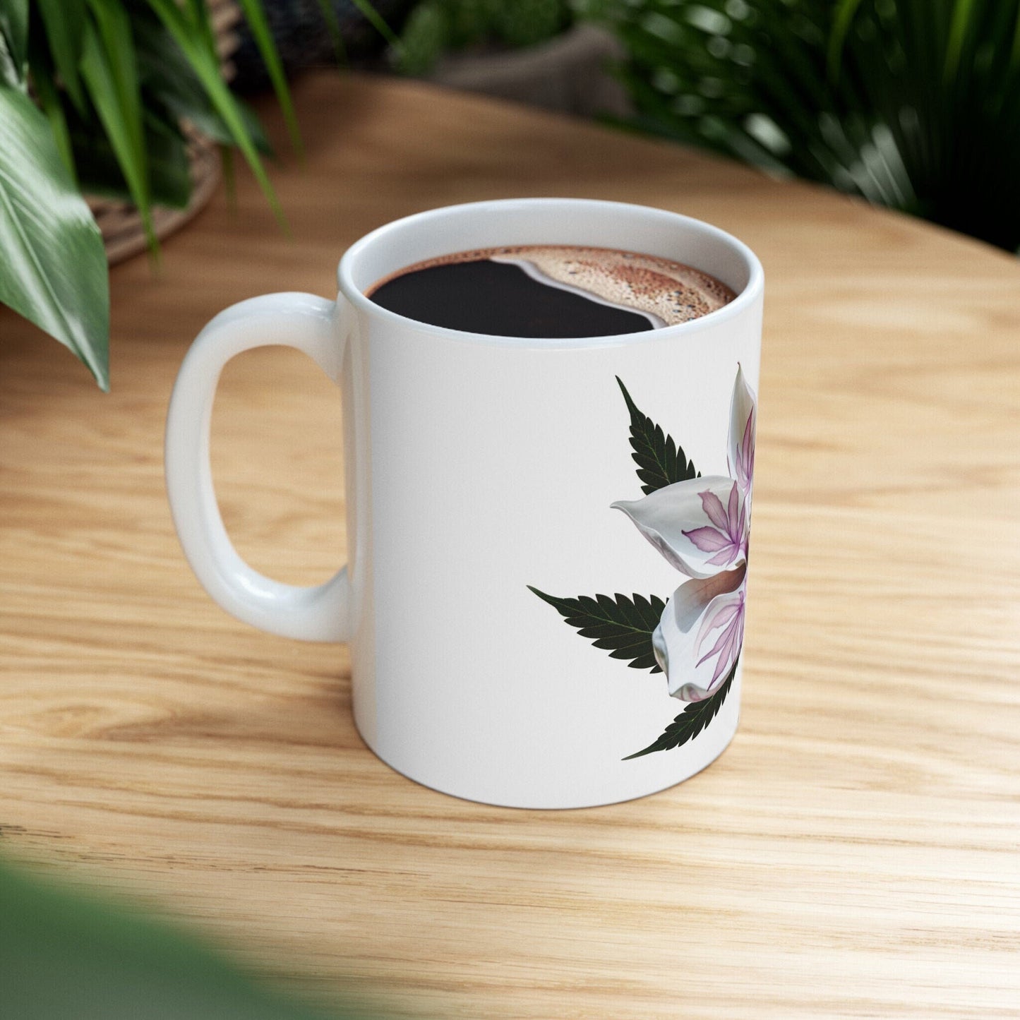 MAGNOLIA WEED FLOWER - Weed Coffee Mugs (11oz) Perfect Gift for Smokers/ Marijuana Gift; Wake and Bake Mug - Cannabis Cup / Stoner Mug