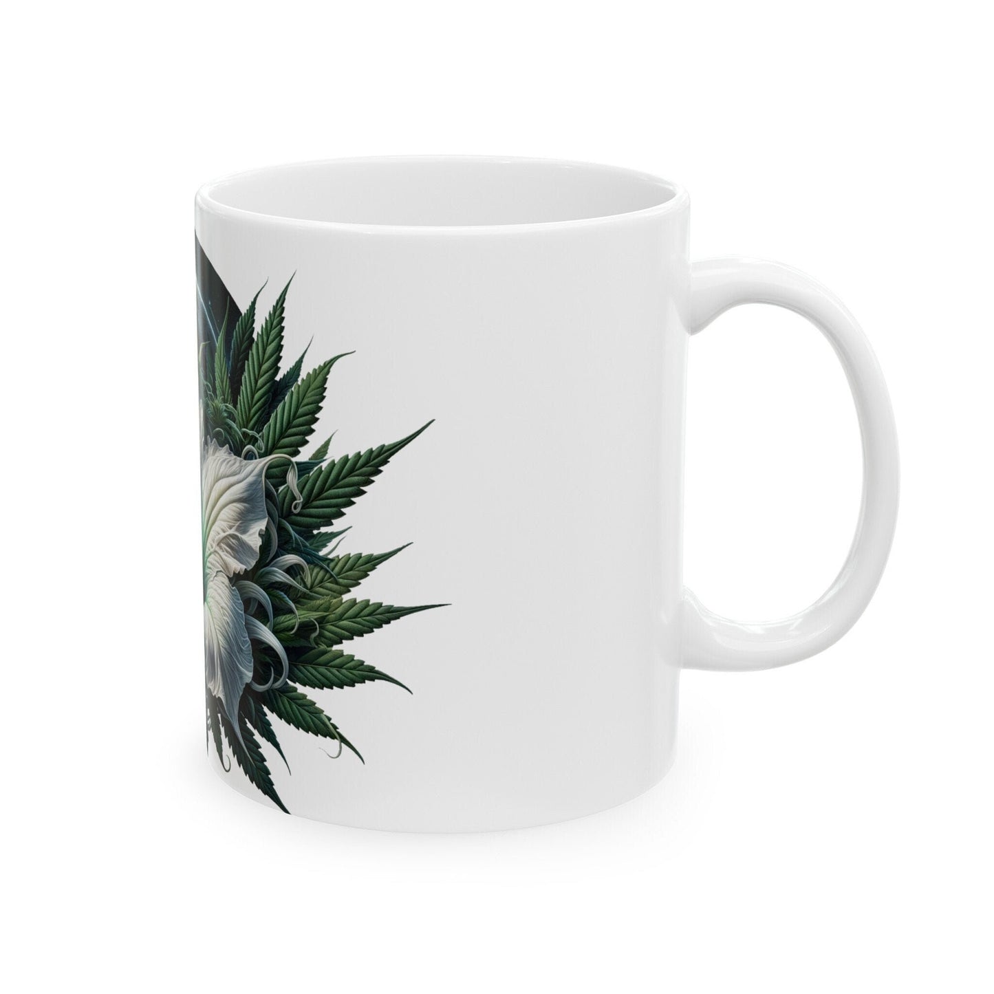 MOONFLOWER WEED FLOWER - Weed Coffee Mugs (11oz) Perfect Gift for Smokers/ Marijuana Gift; Wake and Bake Mug - Cannabis Cup / Stoner Mug