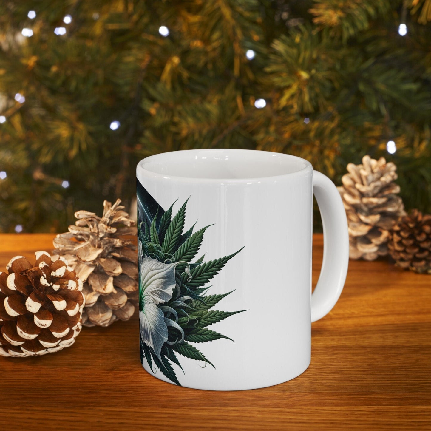 MOONFLOWER WEED FLOWER - Weed Coffee Mugs (11oz) Perfect Gift for Smokers/ Marijuana Gift; Wake and Bake Mug - Cannabis Cup / Stoner Mug