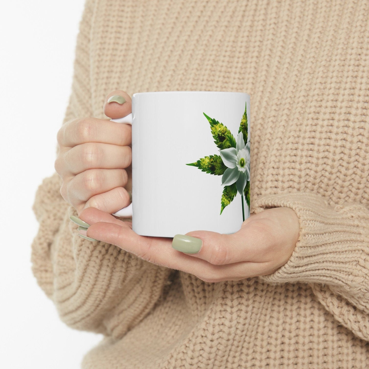 NARCISSUS WEED FLOWER - Weed Coffee Mugs (11oz) Perfect Gift for Smokers/ Marijuana Gift; Wake and Bake Mug - Cannabis Cup / Stoner Mug