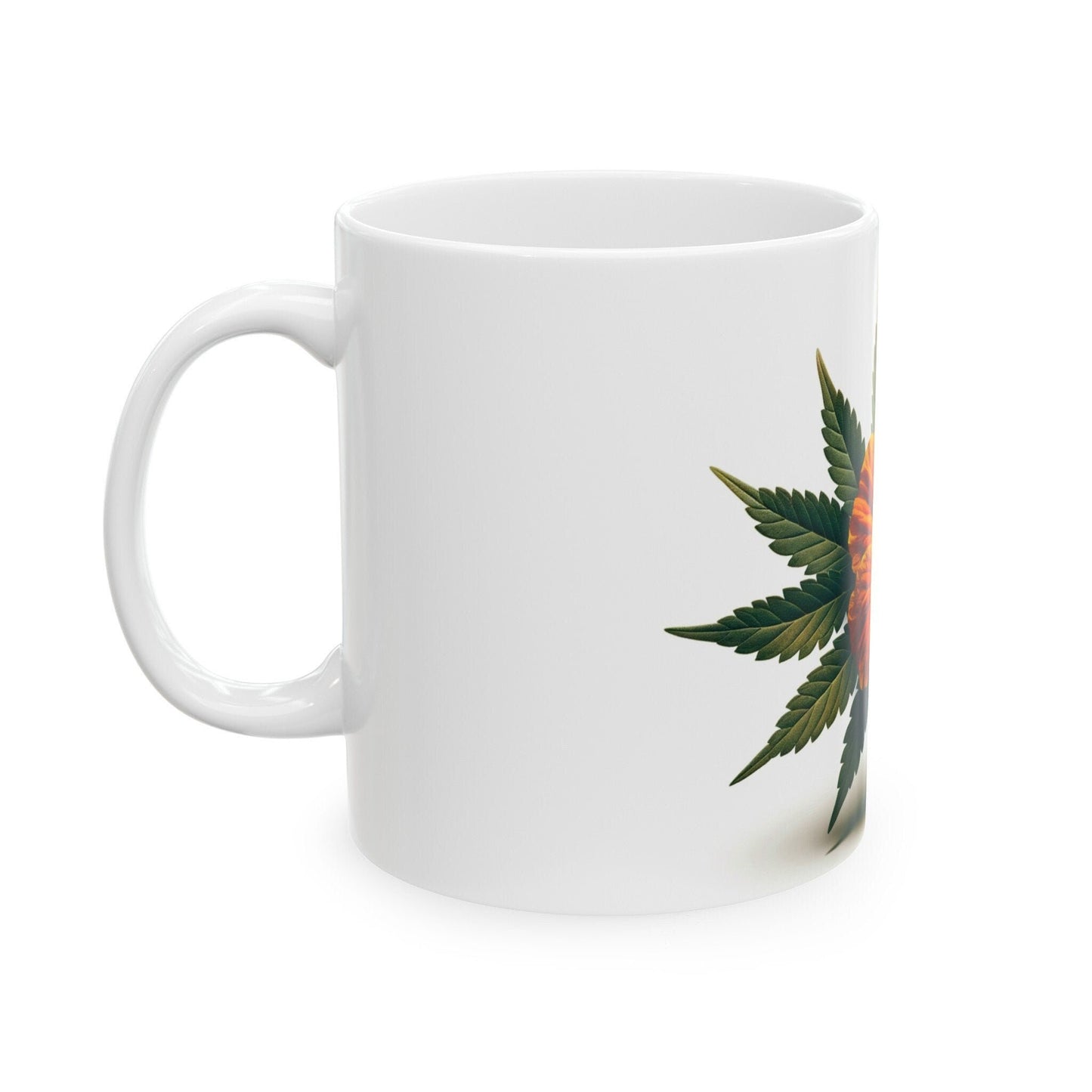 NASTURTIUM WEED FLOWER - Weed Coffee Mugs (11oz) Perfect Gift for Smokers/ Marijuana Gift; Wake and Bake Mug - Cannabis Cup / Stoner Mug