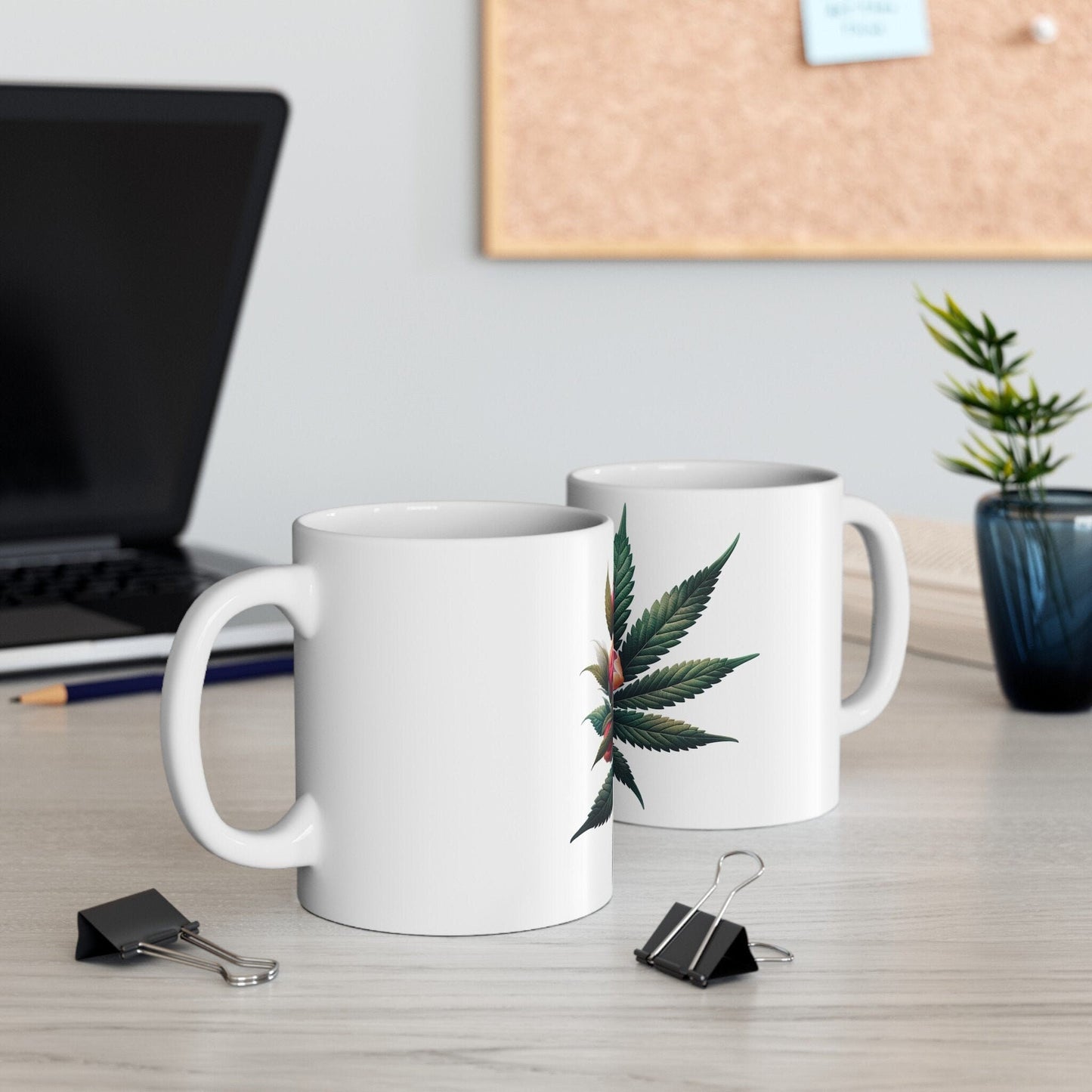 QUINCE WEED FLOWER - Weed Coffee Mugs (11oz) Perfect Gift for Smokers/ Marijuana Gift; Wake and Bake Mug - Cannabis Cup / Stoner Mug