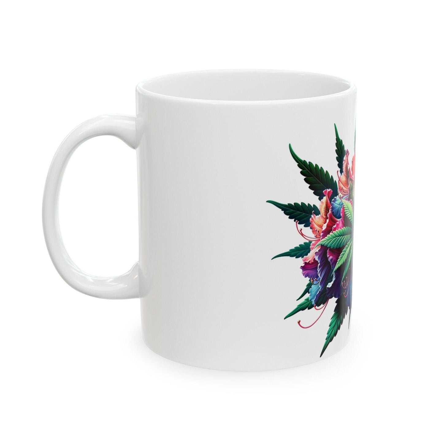 RHODODENDRON WEED FLOWER - Weed Coffee Mugs (11oz) Perfect Gift for Smokers/ Marijuana Gift; Wake and Bake Mug - Cannabis Cup / Stoner Mug