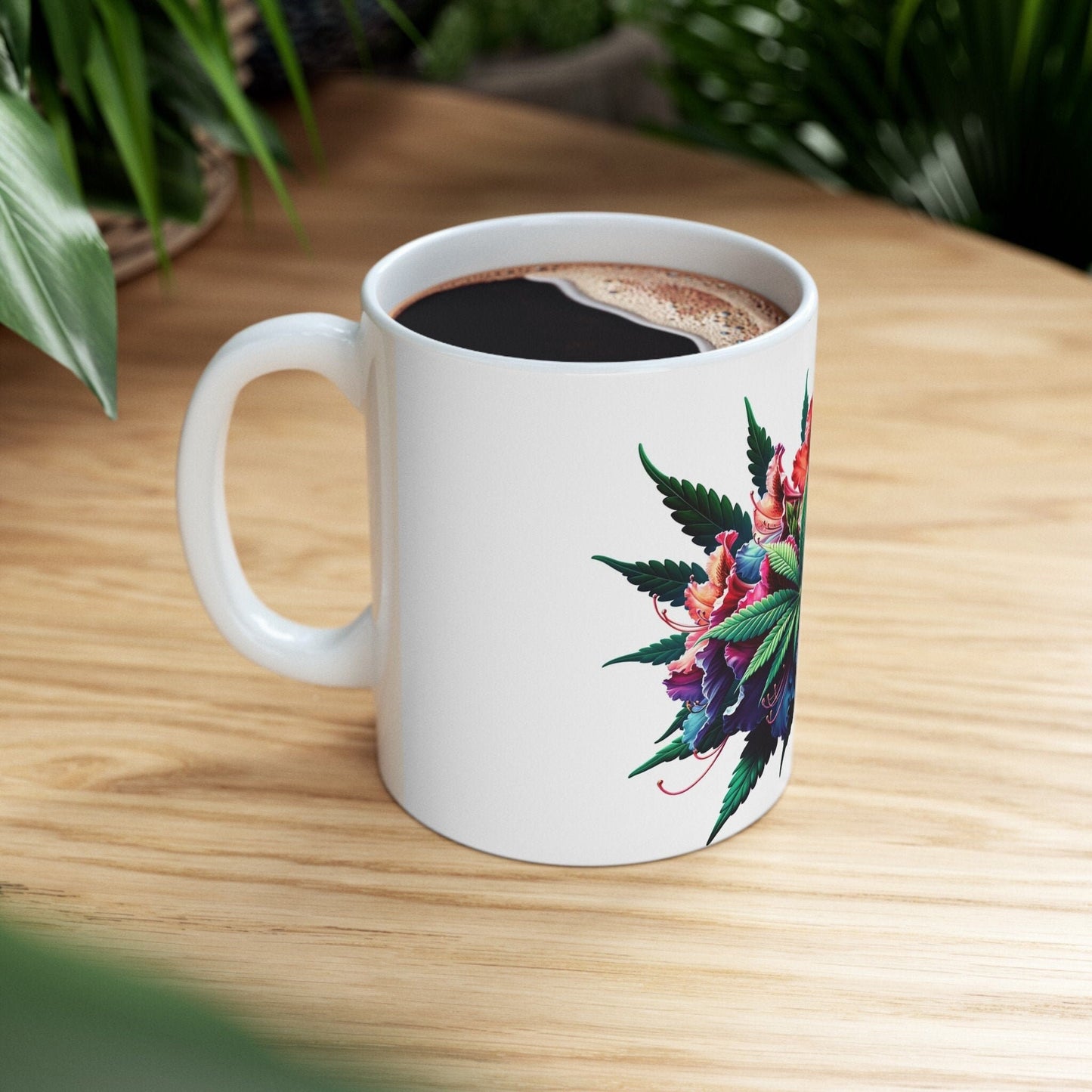 RHODODENDRON WEED FLOWER - Weed Coffee Mugs (11oz) Perfect Gift for Smokers/ Marijuana Gift; Wake and Bake Mug - Cannabis Cup / Stoner Mug