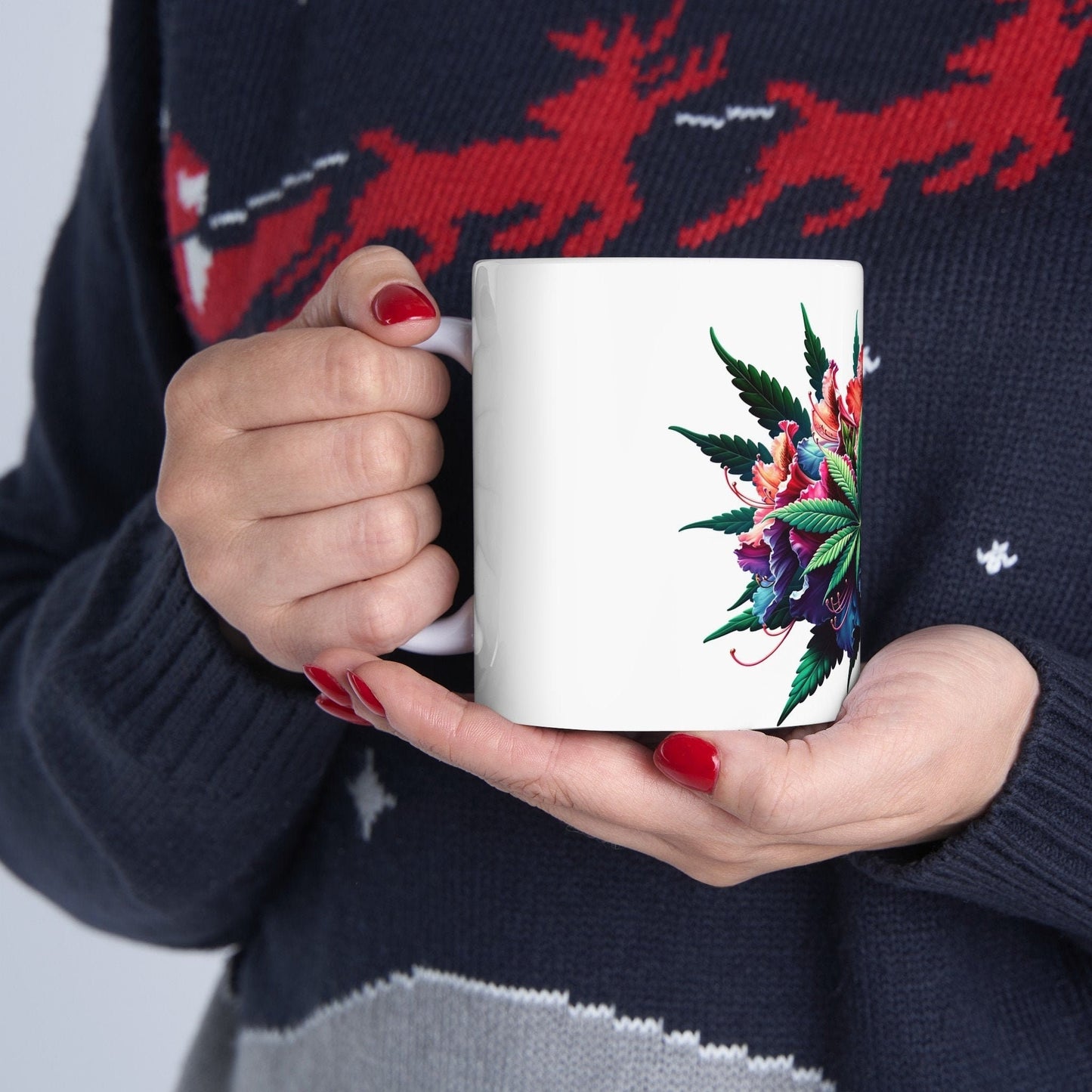 RHODODENDRON WEED FLOWER - Weed Coffee Mugs (11oz) Perfect Gift for Smokers/ Marijuana Gift; Wake and Bake Mug - Cannabis Cup / Stoner Mug