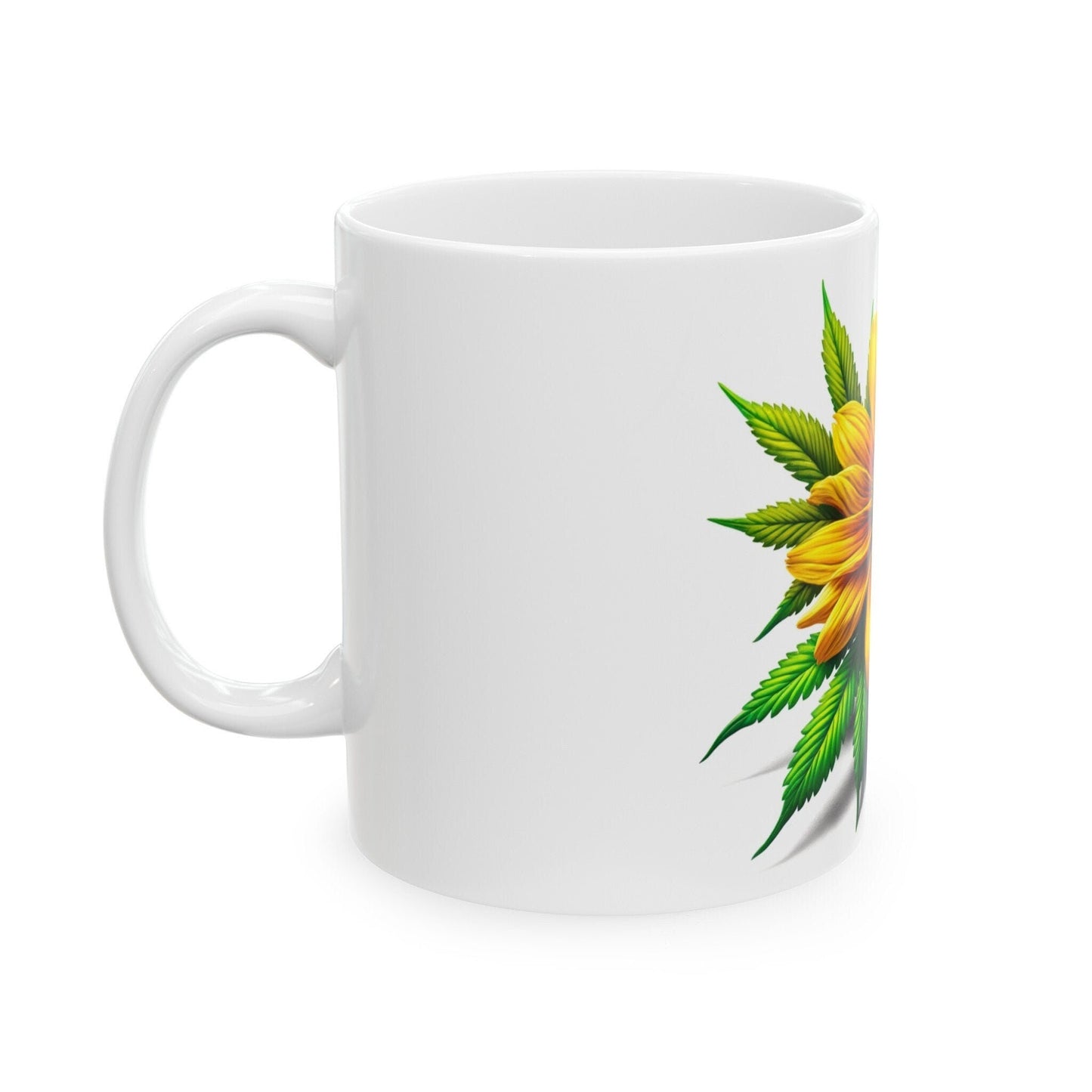 RUDBECKIA WEED FLOWER - Weed Coffee Mugs (11oz) Perfect Gift for Smokers/ Marijuana Gift; Wake and Bake Mug - Cannabis Cup / Stoner Mug