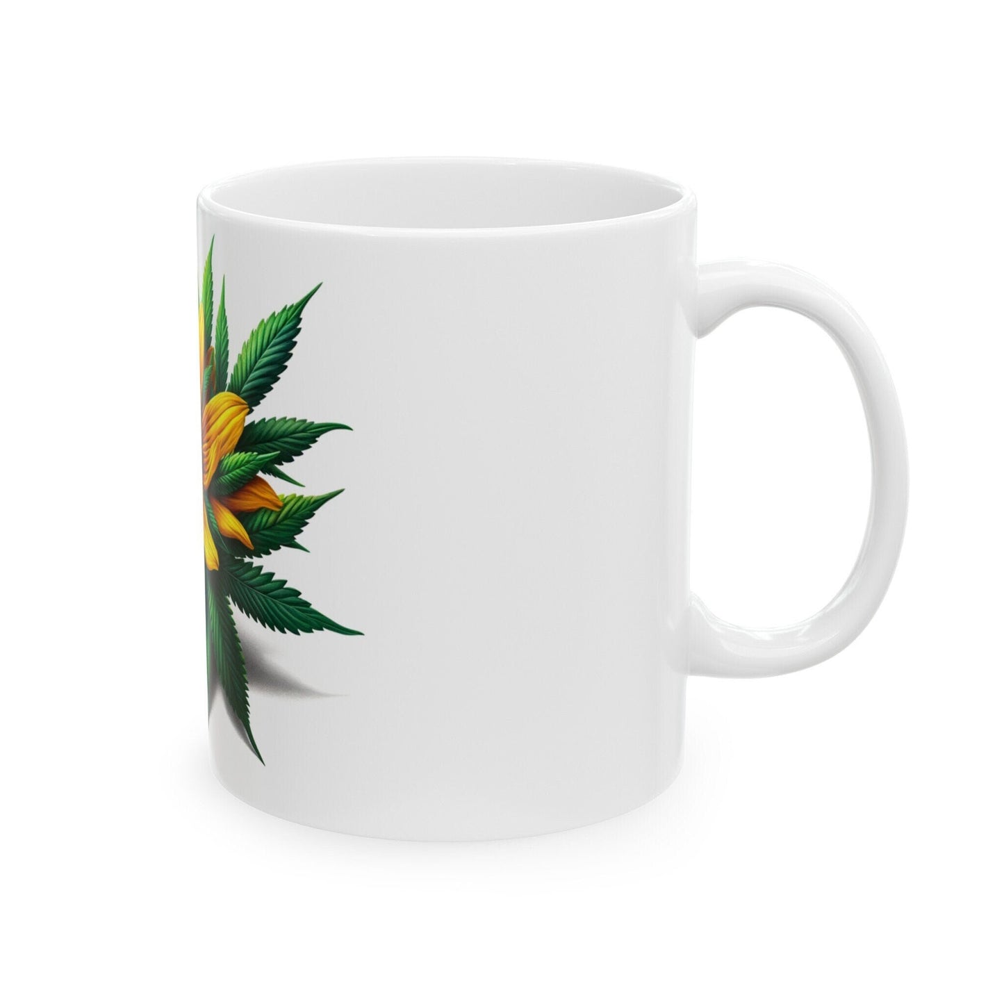RUDBECKIA WEED FLOWER - Weed Coffee Mugs (11oz) Perfect Gift for Smokers/ Marijuana Gift; Wake and Bake Mug - Cannabis Cup / Stoner Mug