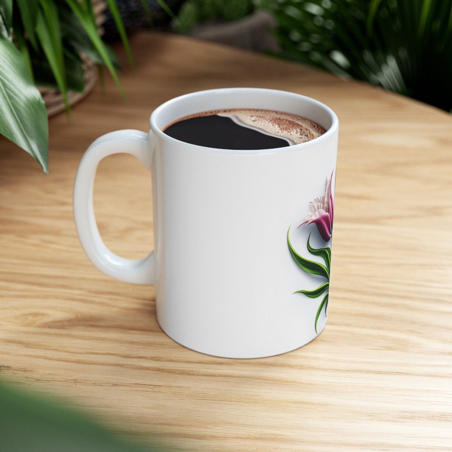 TULIP WEED FLOWER - Weed Coffee Mugs (11oz) Perfect Gift for Smokers/ Marijuana Gift; Wake and Bake Mug - Cannabis Cup / Stoner Mug