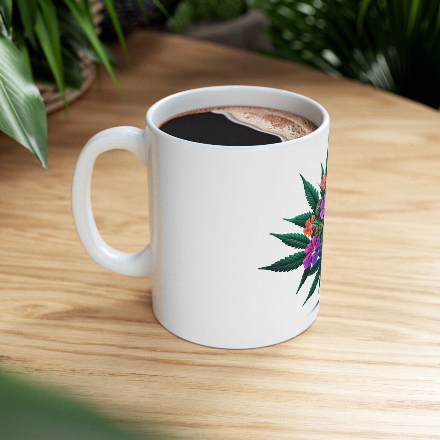 VERBENA WEED FLOWER - Weed Coffee Mugs (11oz) Perfect Gift for Smokers/ Marijuana Gift; Wake and Bake Mug - Cannabis Cup / Stoner Mug