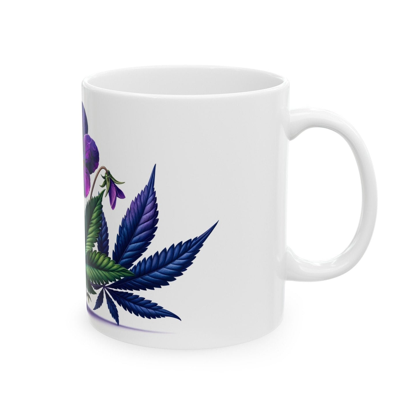 VIOLET WEED FLOWER - Weed Coffee Mugs (11oz) Perfect Gift for Smokers/ Marijuana Gift; Wake and Bake Mug - Cannabis Cup / Stoner Mug