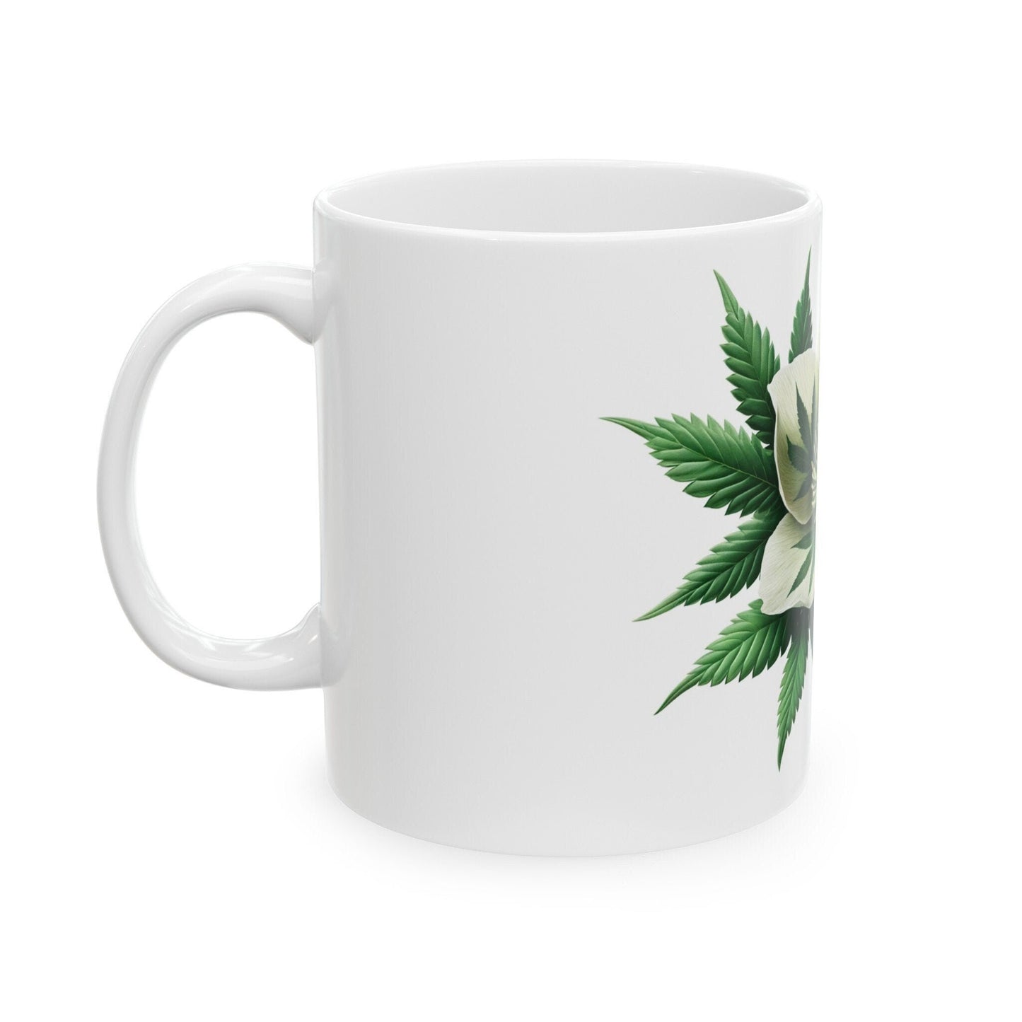 WEED THEMED FLOWER - Weed Coffee Mugs (11oz) Perfect Gift for Smokers/ Marijuana Gift; Wake and Bake Mug - Cannabis Cup / Stoner Mug