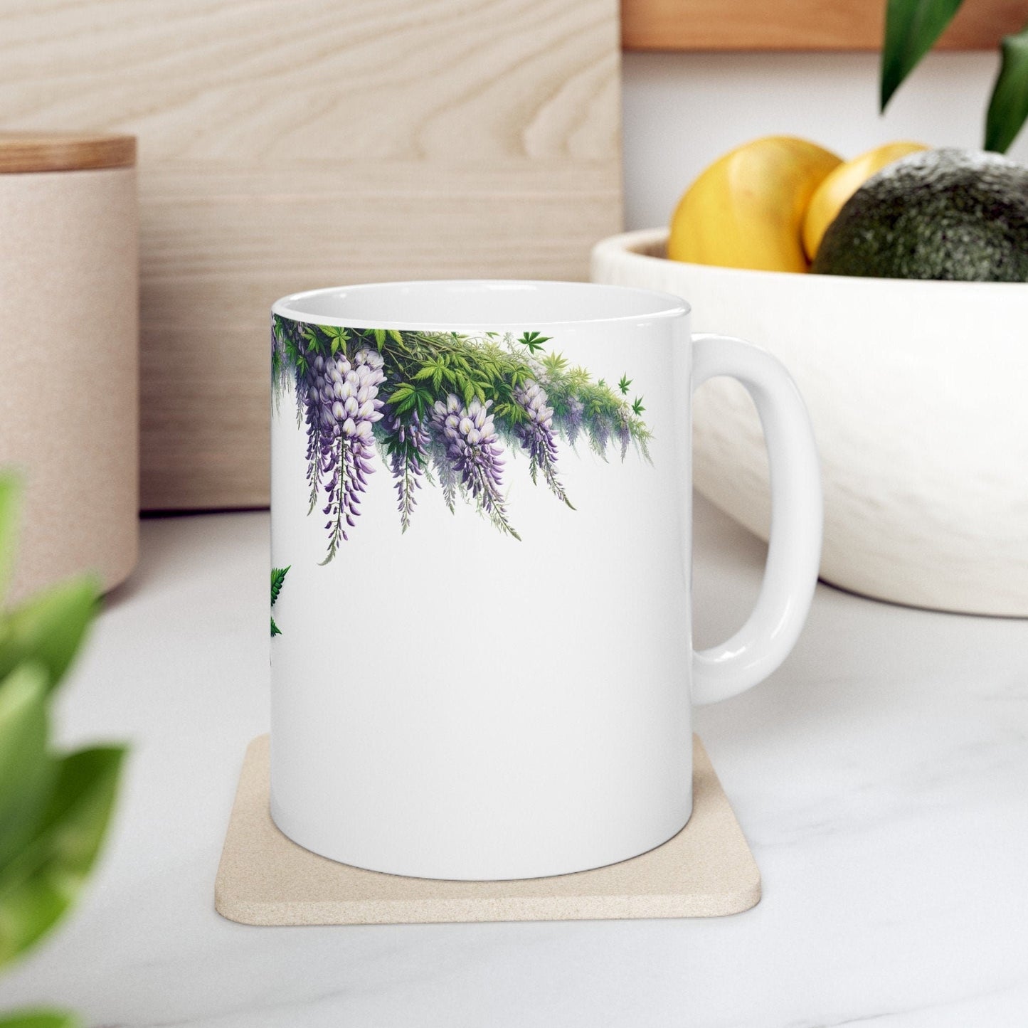 WISTERIA WEED FLOWER - Weed Coffee Mugs (11oz) Perfect Gift for Smokers/ Marijuana Gift; Wake and Bake Mug - Cannabis Cup / Stoner Mug