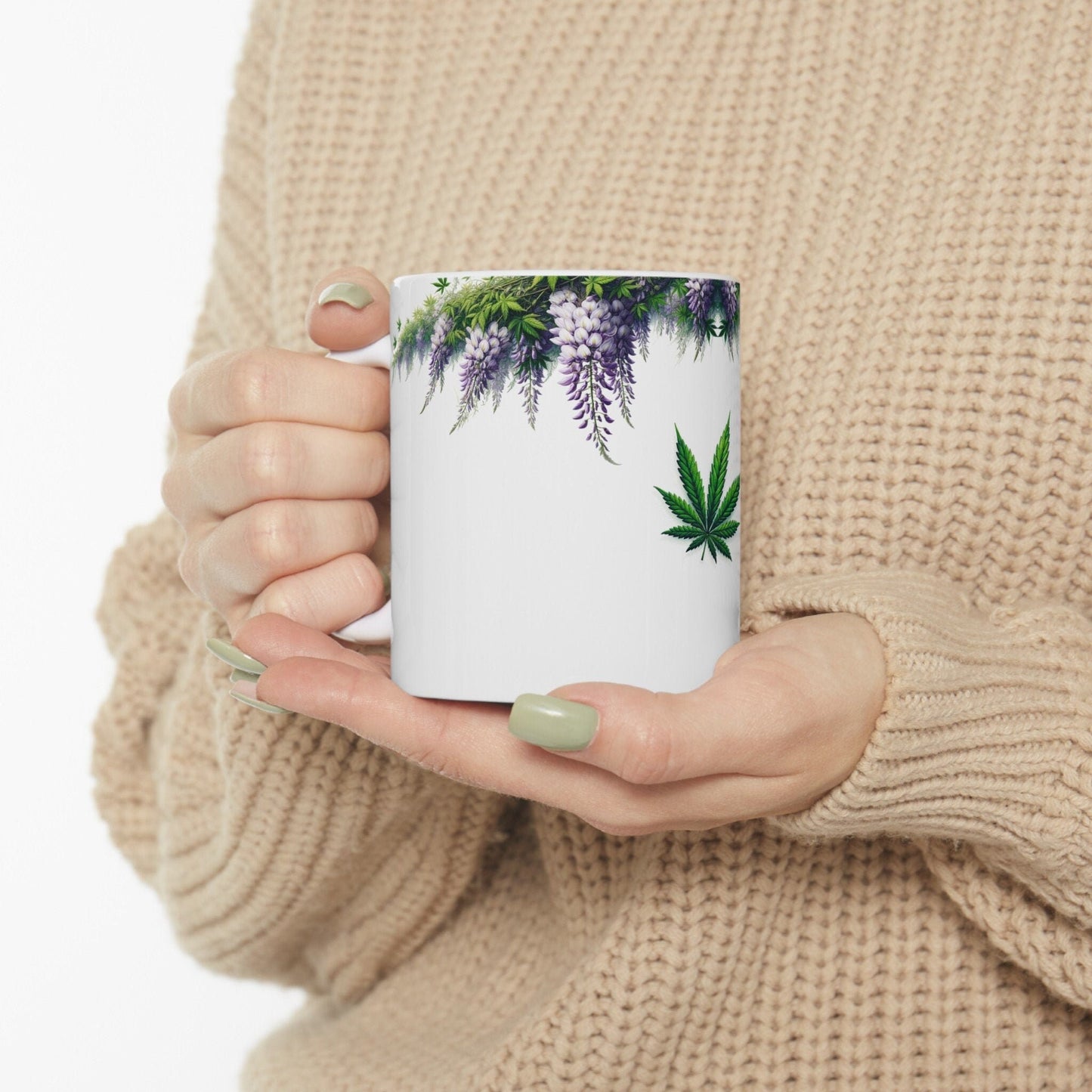 WISTERIA WEED FLOWER - Weed Coffee Mugs (11oz) Perfect Gift for Smokers/ Marijuana Gift; Wake and Bake Mug - Cannabis Cup / Stoner Mug