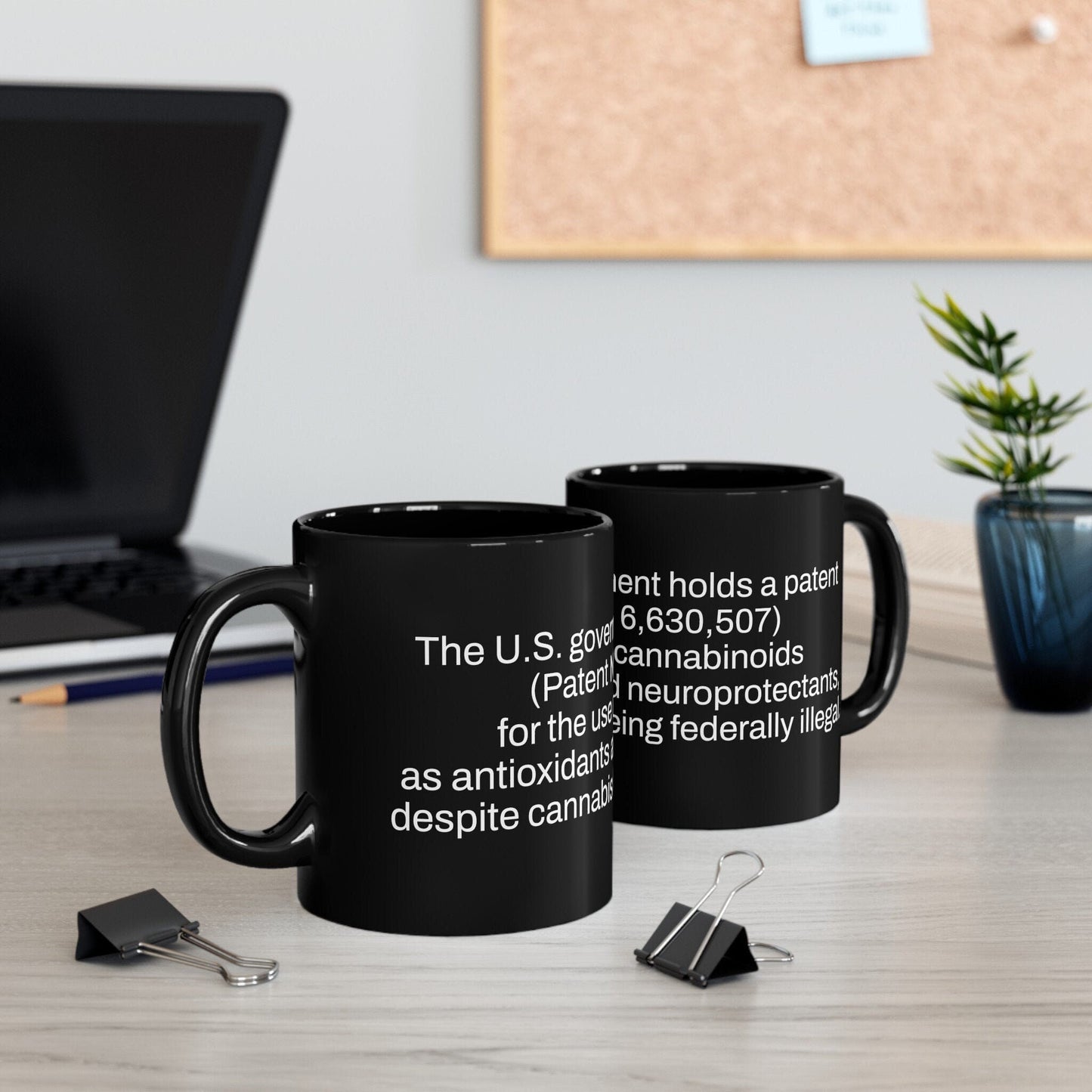 GOVERNMENT Weed Fact - Weed Coffee Mug (11oz) - Perfect Gift for Smokers, Stoners, Growers; Wake and Bake Mug / Weed Mug / BLACK Mug