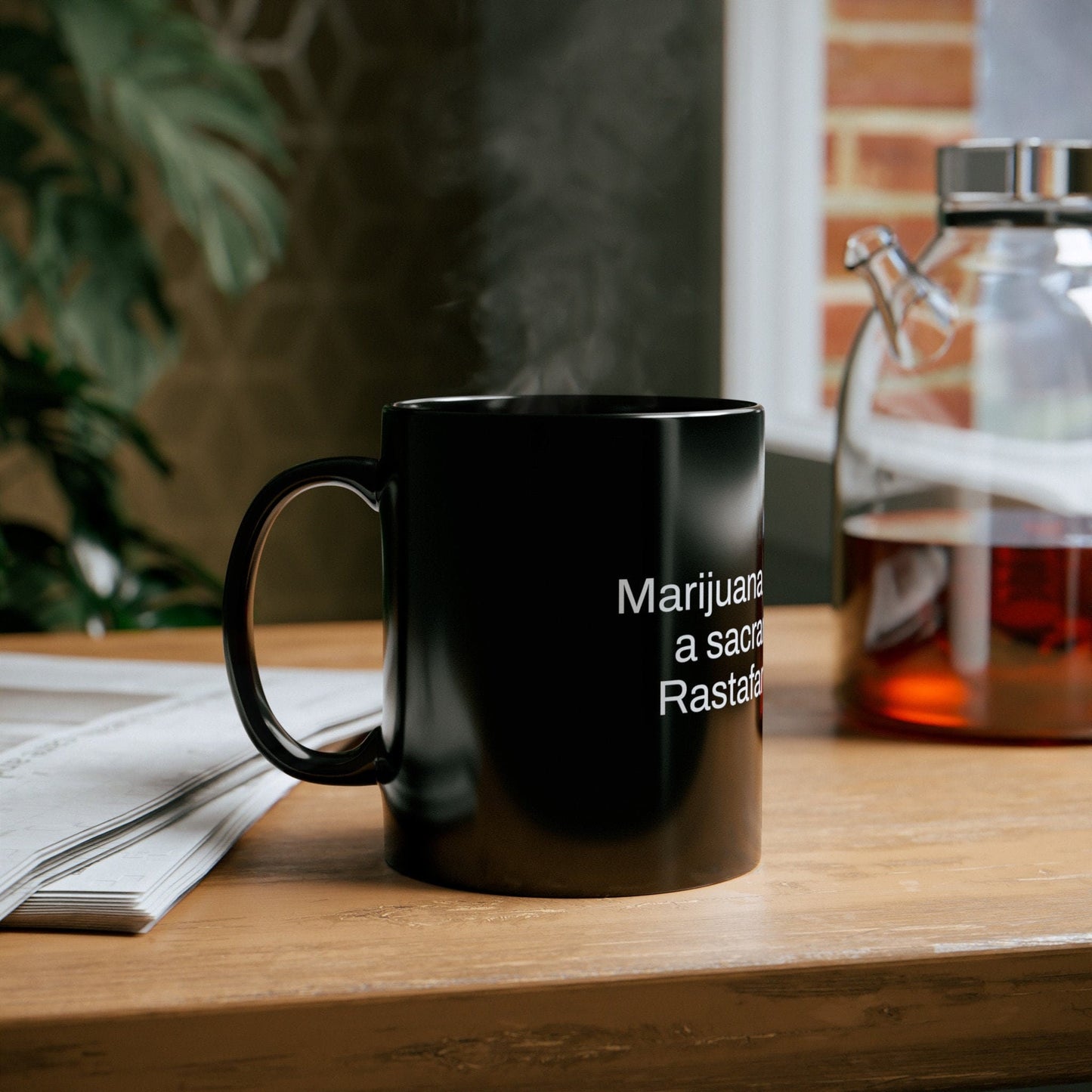 RASTAFARIAN Weed Fact - Weed Coffee Mug (11oz) - Perfect Gift for Smokers, Stoners, Growers; Wake and Bake Mug / Weed Mug / BLACK Mug