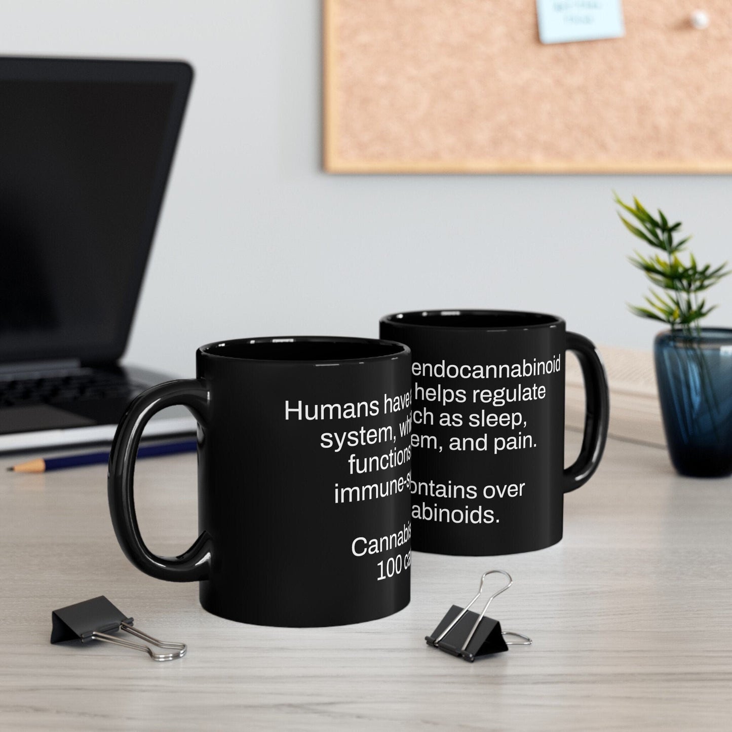 ENDOCANNABINOID Weed Fact - Weed Coffee Mug (11oz) - Perfect Gift for Smokers, Stoners, Growers; Wake and Bake Mug / Weed Mug / BLACK Mug