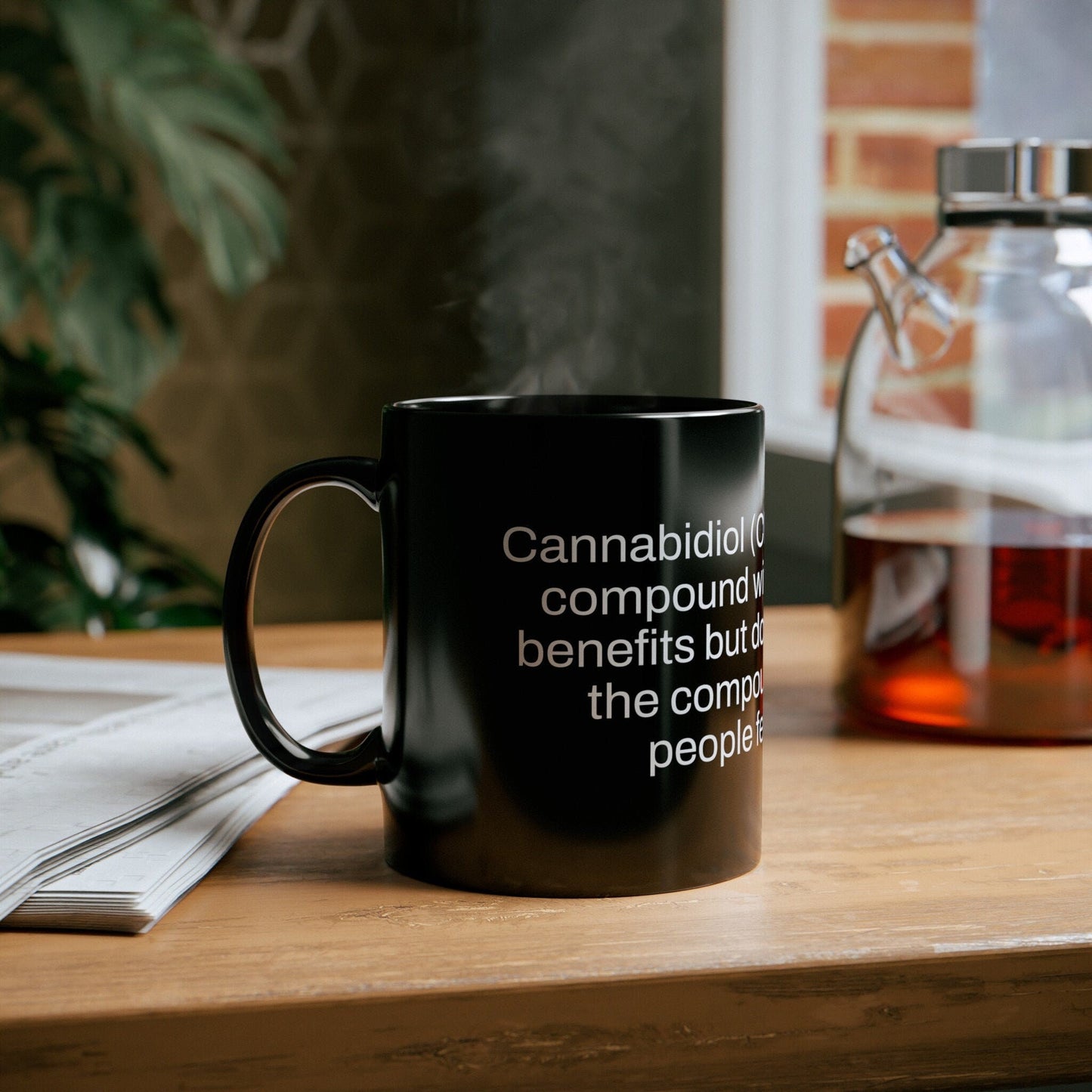CBD Weed Fact - Weed Coffee Mug (11oz) - Perfect Gift for Smokers, Stoners, Growers; Wake and Bake Mug / Weed Mug / BLACK Mug