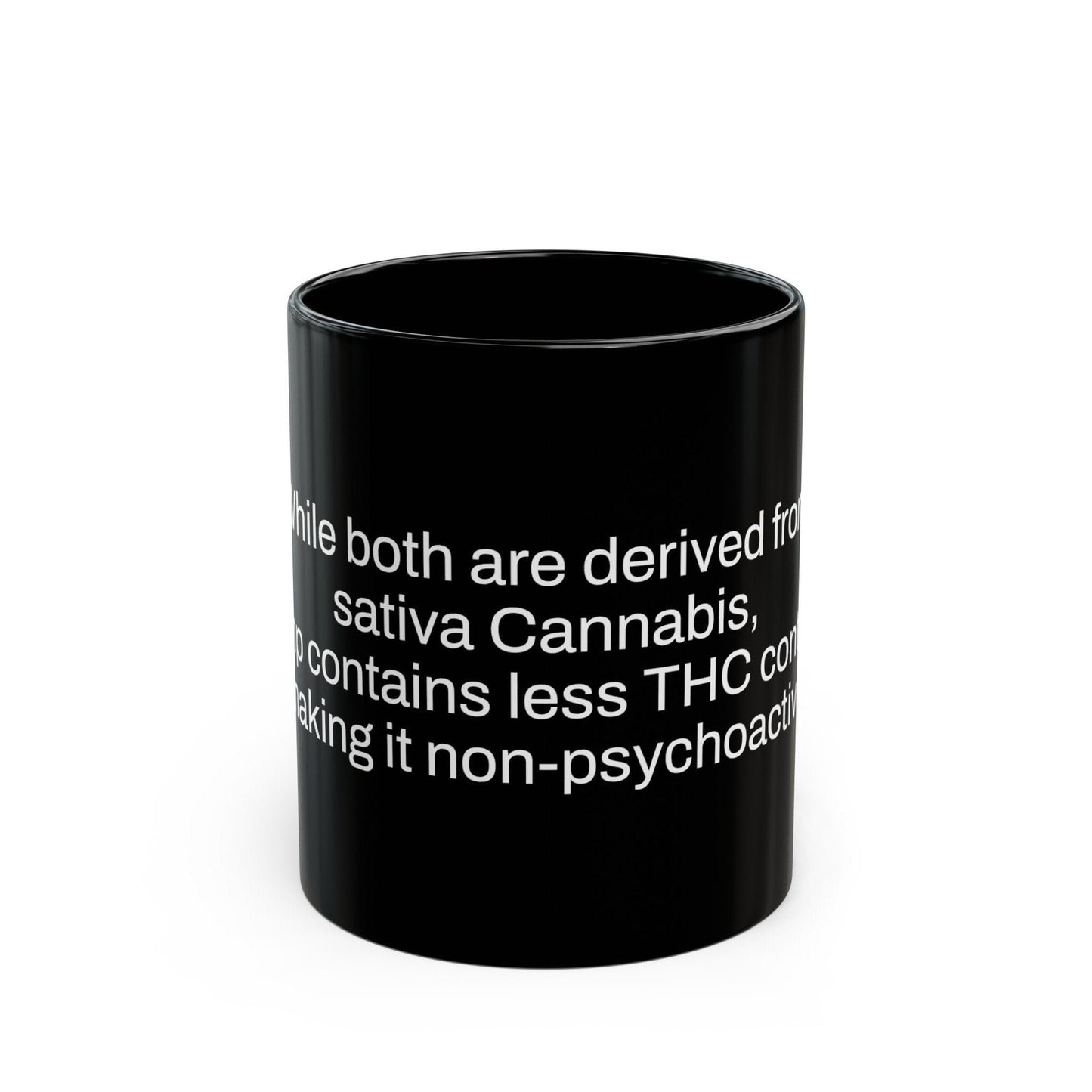 HEMP vs THC Weed Fact - Weed Coffee Mug (11oz) - Perfect Gift for Smokers, Stoners, Growers; Wake and Bake Mug / Weed Mug / BLACK Mug