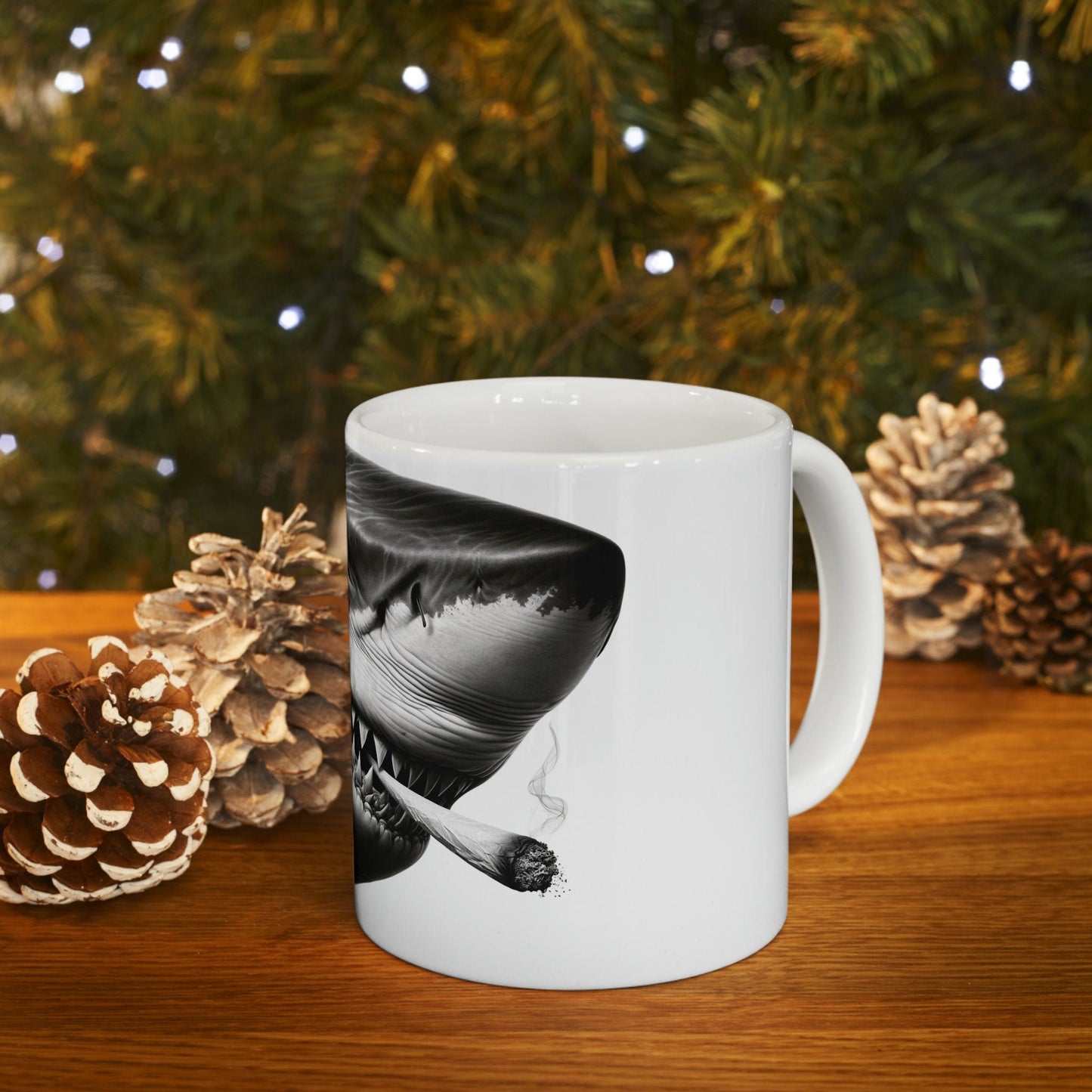 SHARK - WEED Themed Coffee Mugs - Perfect Gift for Smokers, Stoners, Growers; Animal Lovers - Marijuana Mug for Wake and Bake