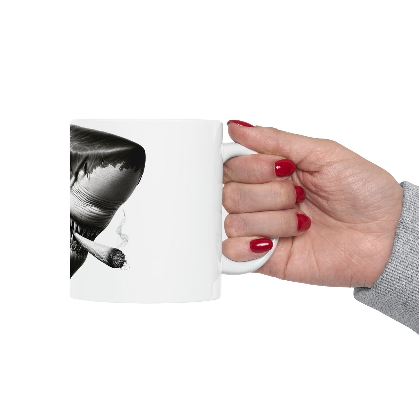 SHARK - WEED Themed Coffee Mugs - Perfect Gift for Smokers, Stoners, Growers; Animal Lovers - Marijuana Mug for Wake and Bake