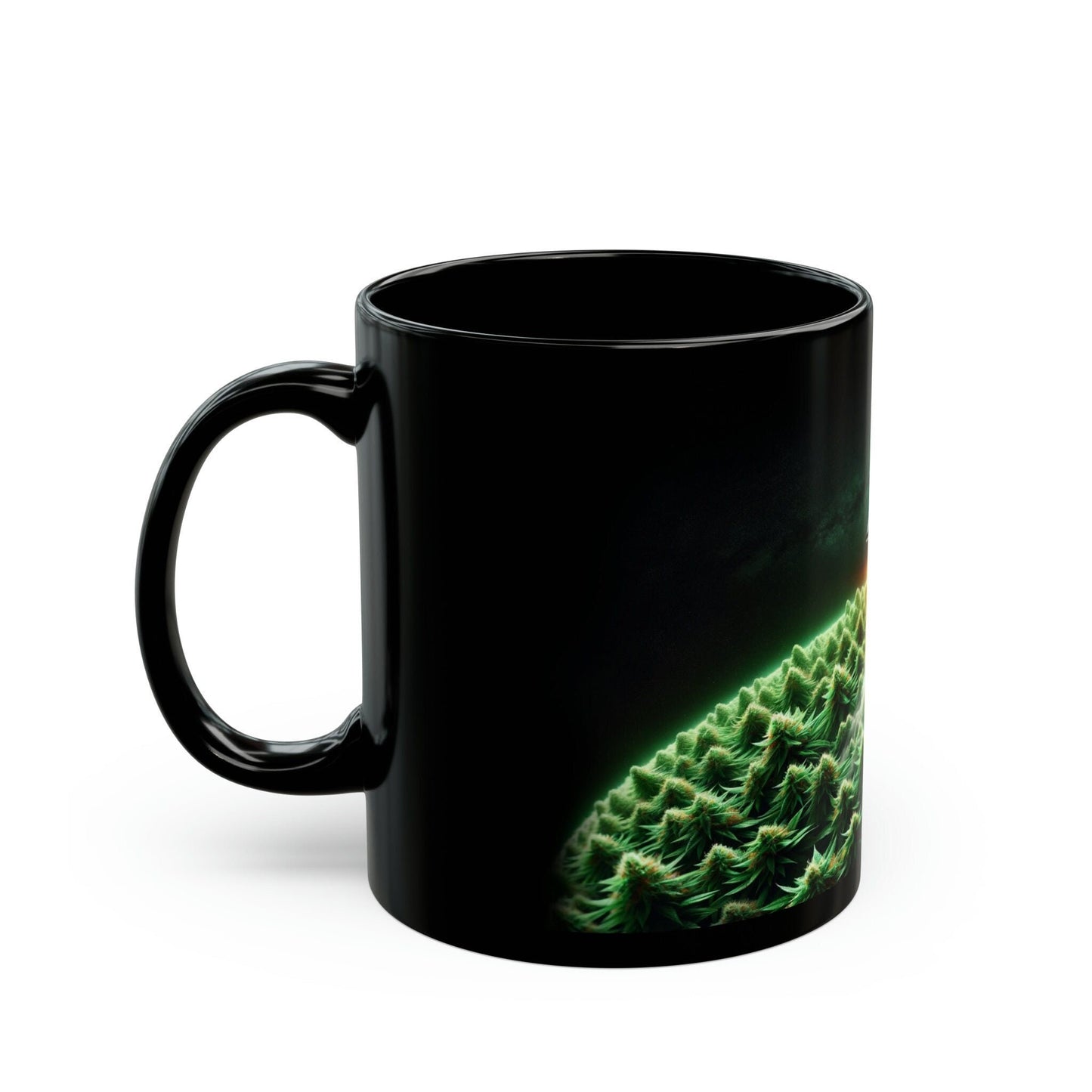 WEED PLANET - Black Base Coffee Mugs - Perfect Gift for Smokers, Stoners, Marijuana Lovers, Growers; Weed Mug / Space Mug